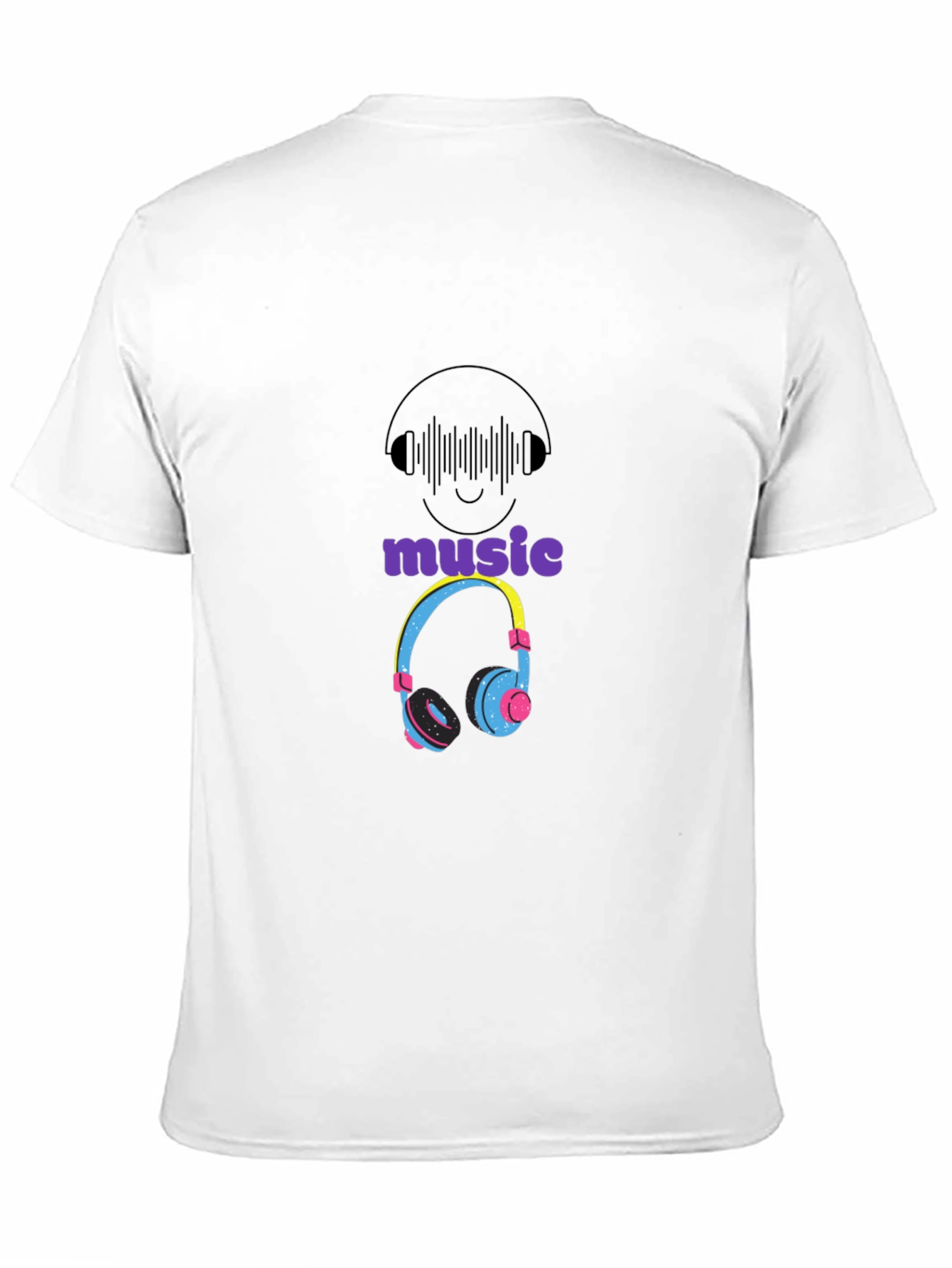 Music Lovers Graphic T-Shirt - Cool Headphones Design