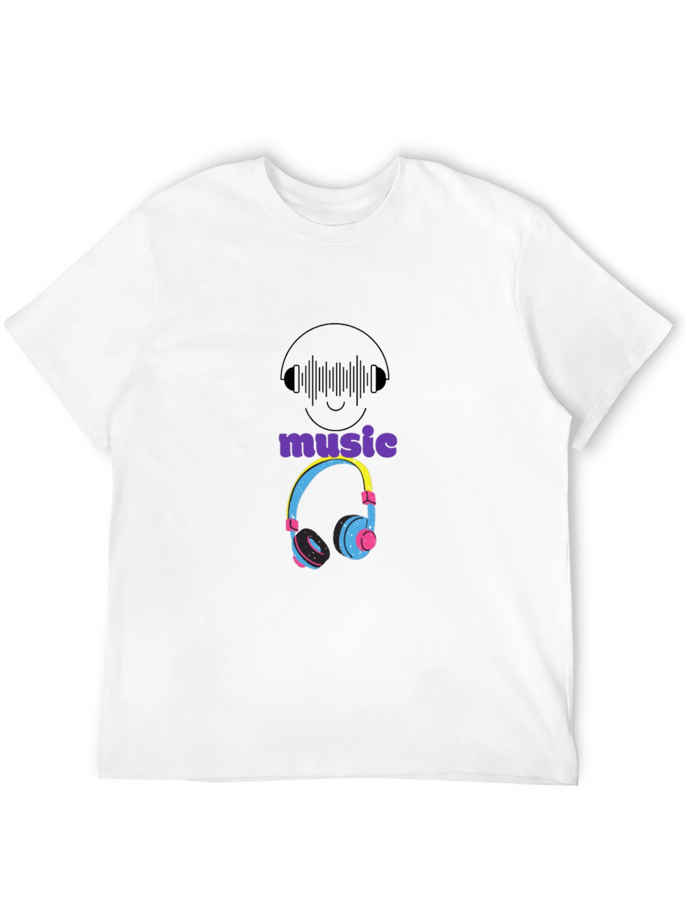Music Lovers Graphic T-Shirt - Cool Headphones Design