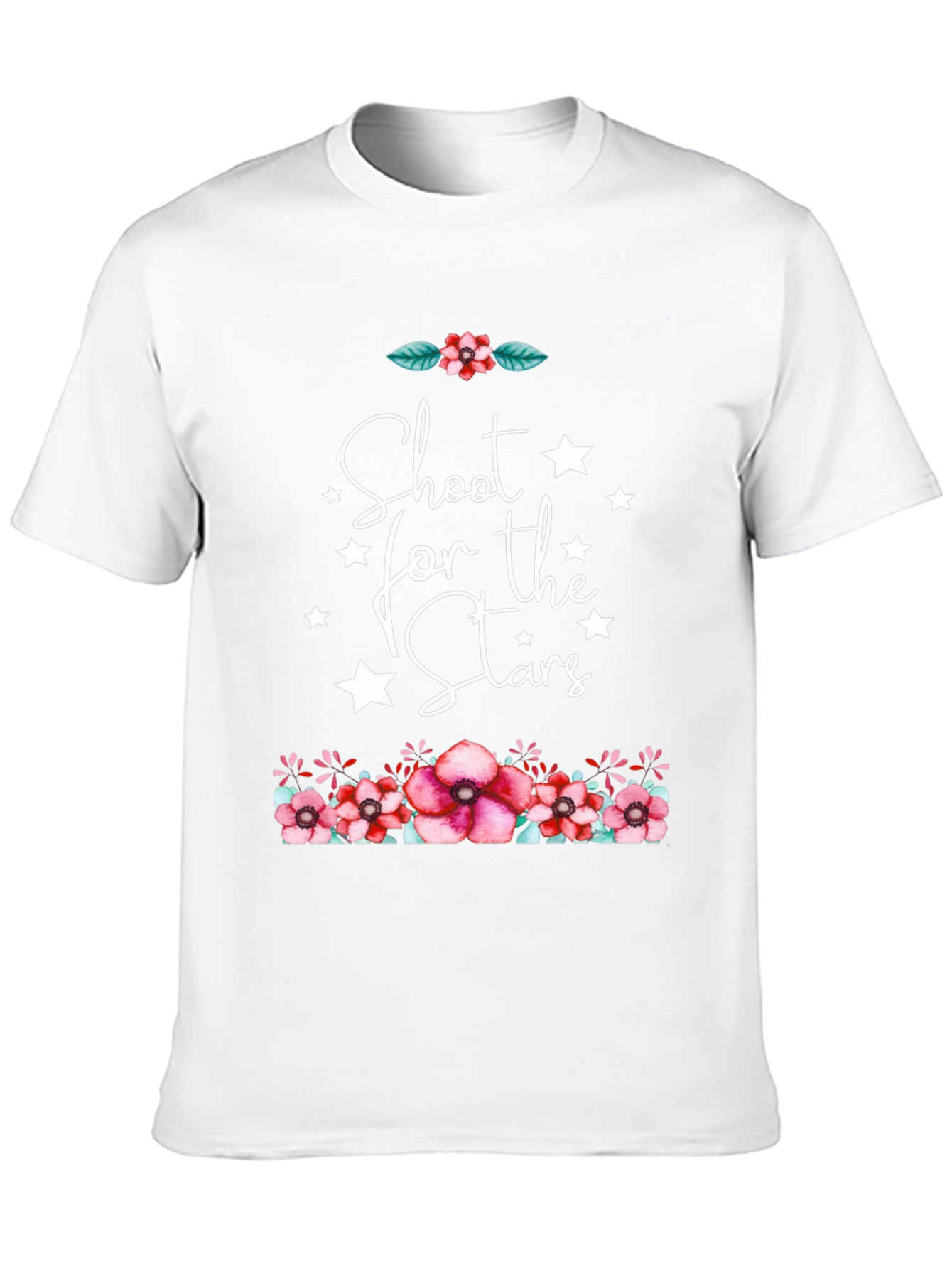 Floral Stars Graphic Black T-Shirt