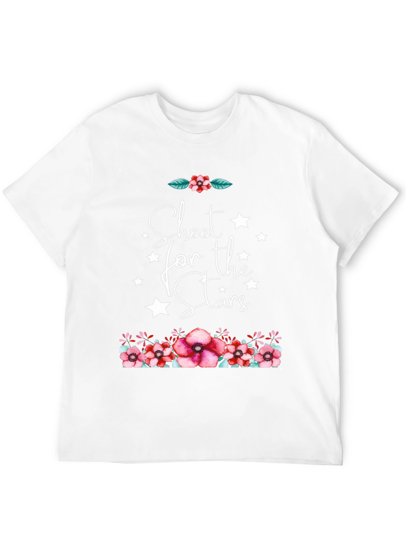 Floral Stars Graphic Black T-Shirt