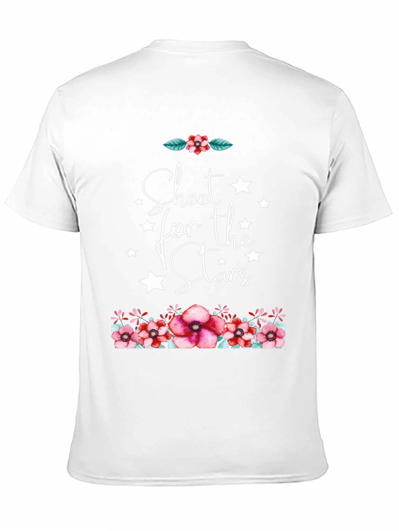 Floral Stars Graphic Black T-Shirt