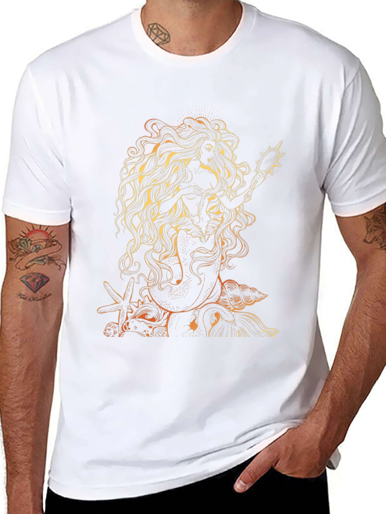 Mermaid Graphic Tee - Black