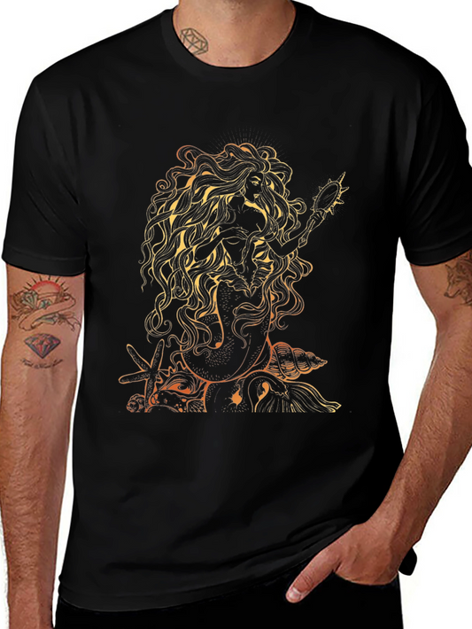 Mermaid Graphic Tee - Black