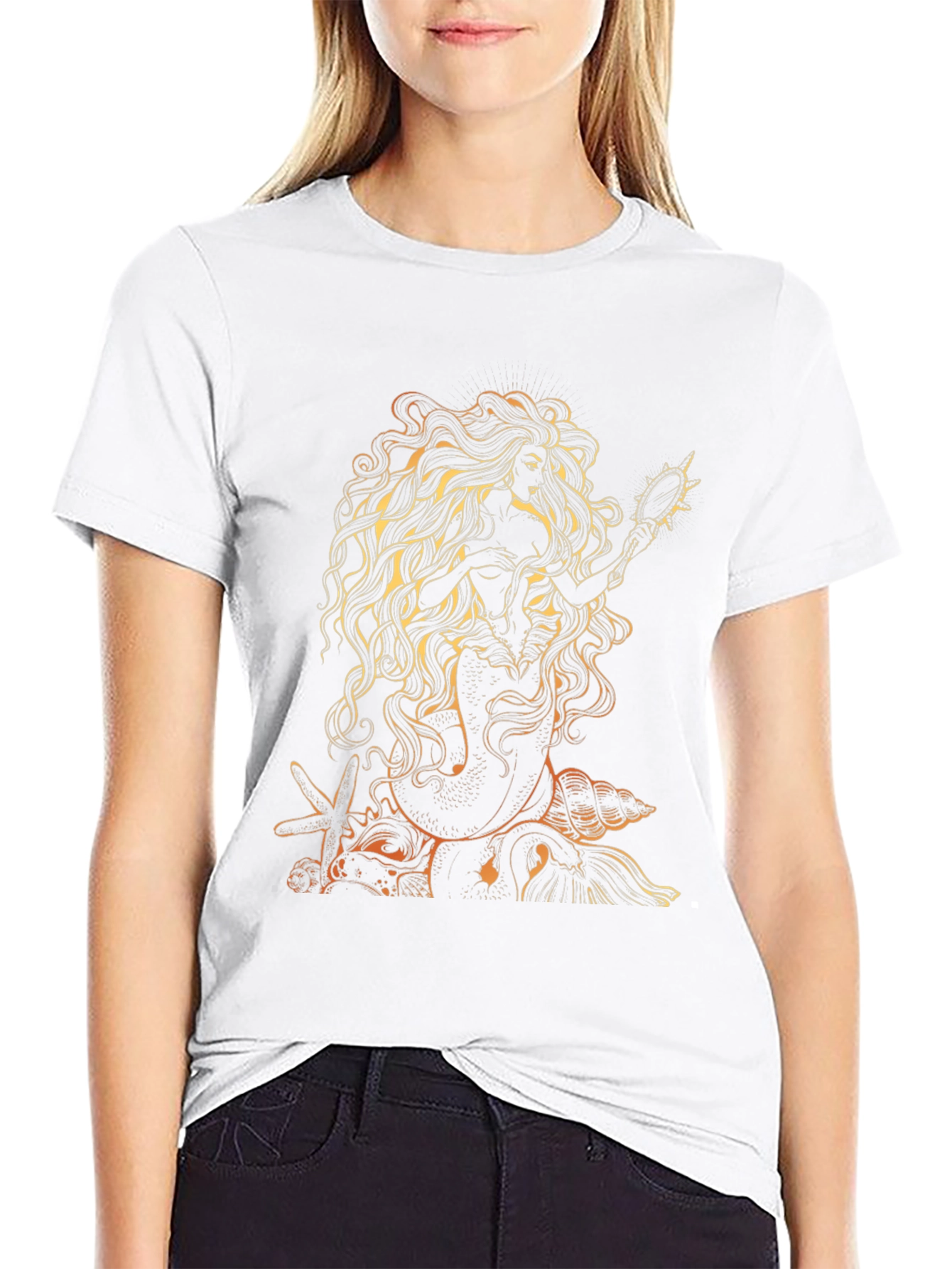 Mermaid Graphic Tee - Black