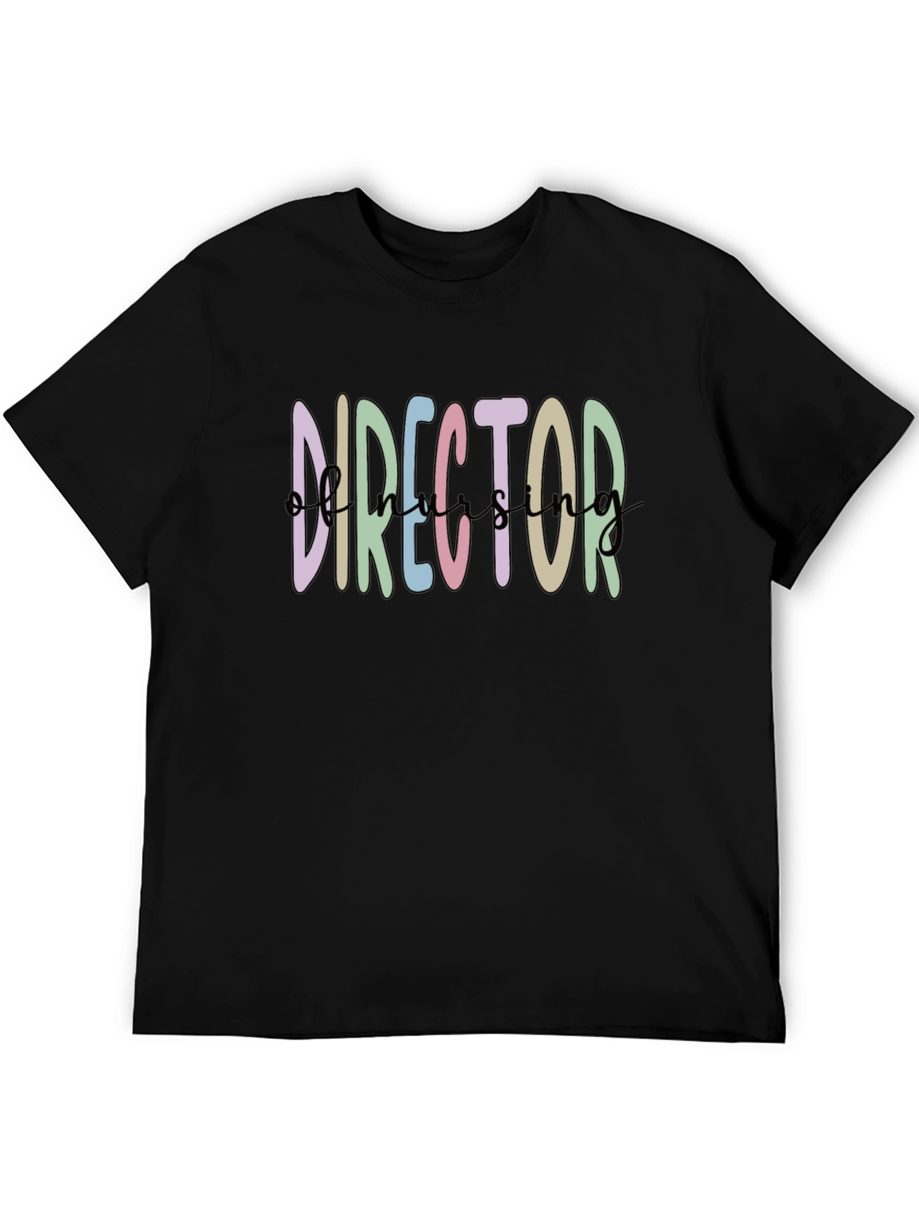 Director T-Shirt: Artistic Rainbow Text Design