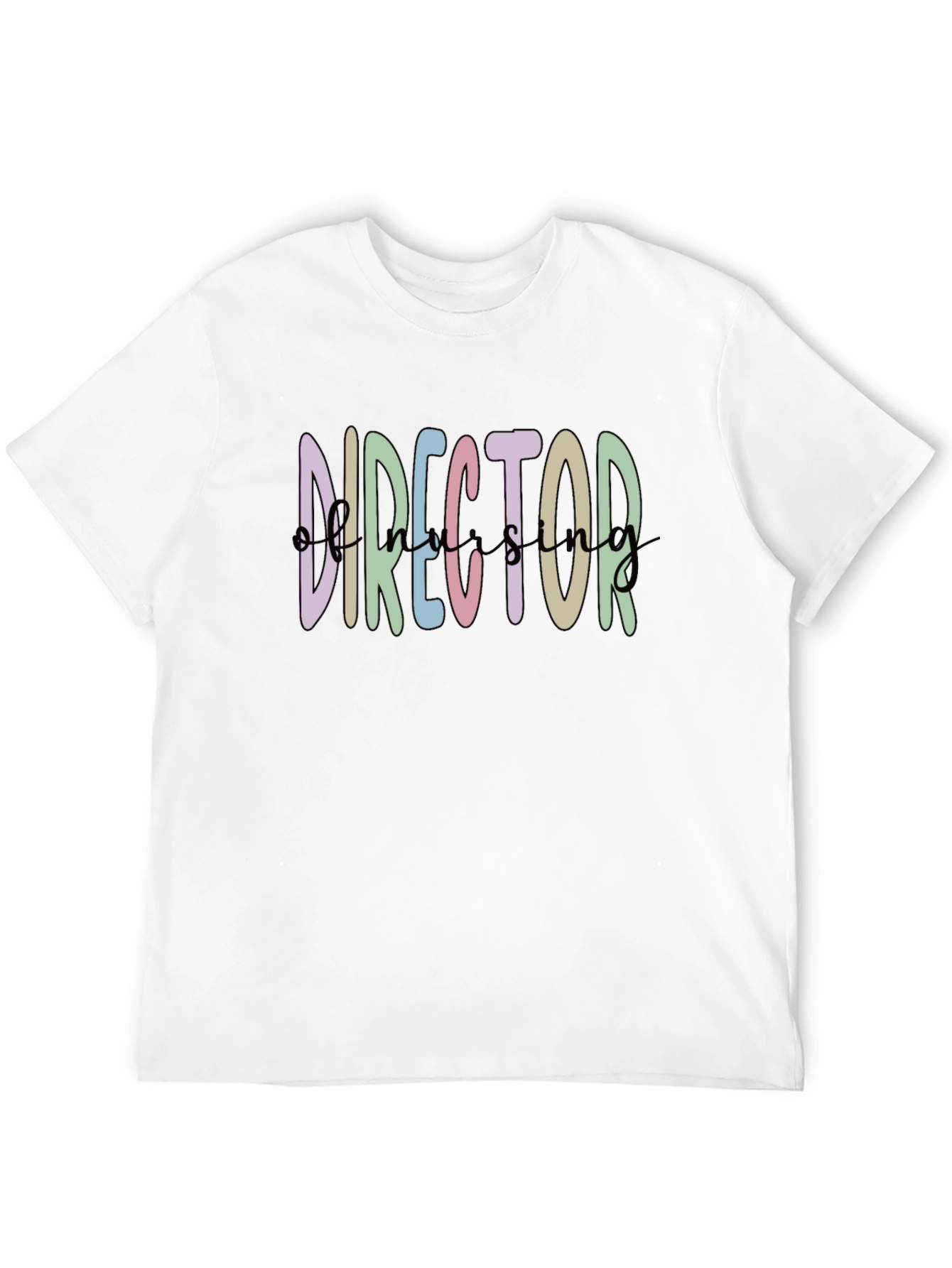 Director T-Shirt: Artistic Rainbow Text Design