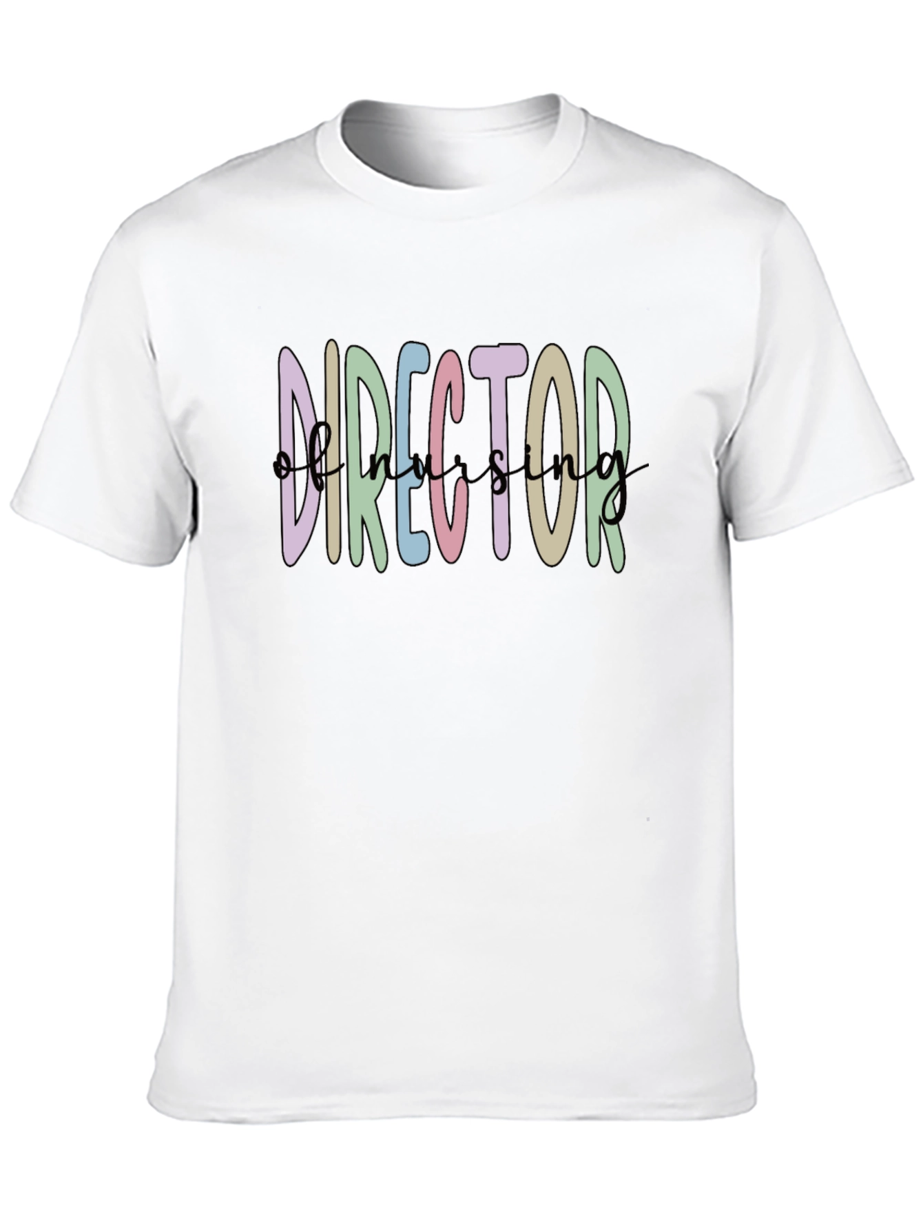 Director T-Shirt: Artistic Rainbow Text Design