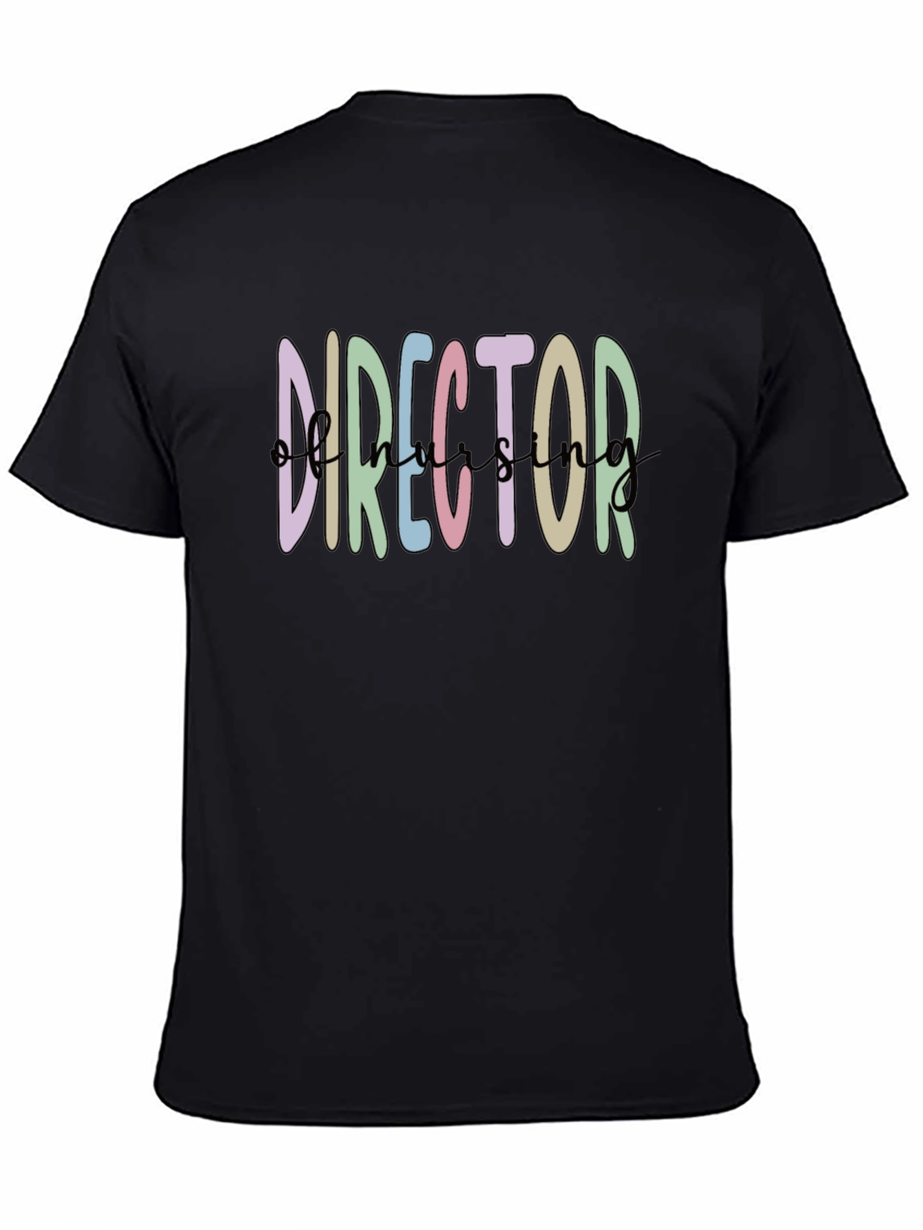 Director T-Shirt: Artistic Rainbow Text Design