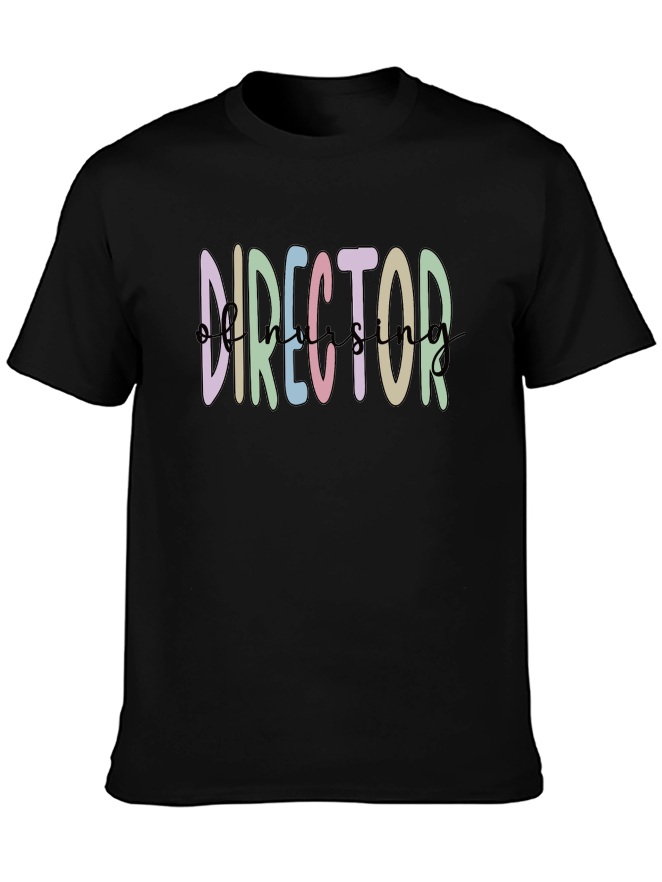 Director T-Shirt: Artistic Rainbow Text Design