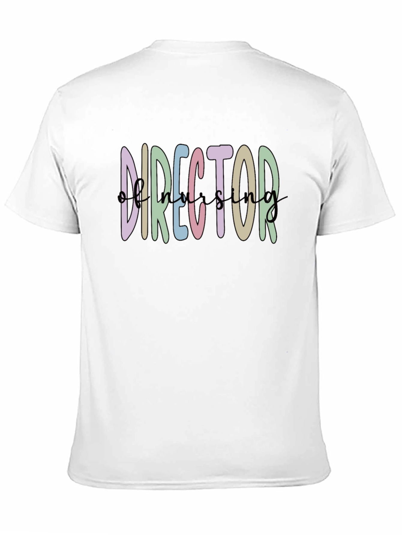 Director T-Shirt: Artistic Rainbow Text Design