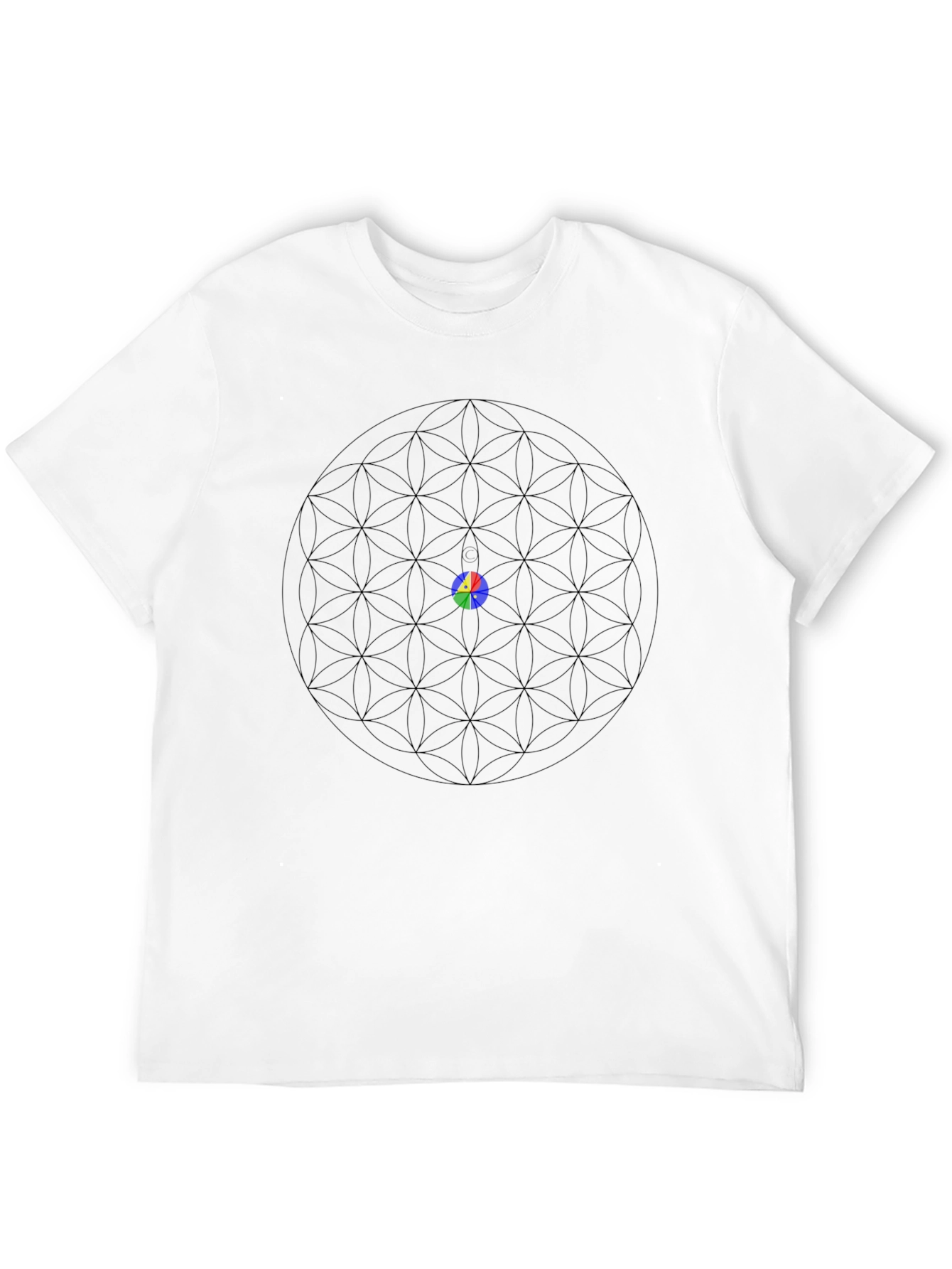 Geometric Flower of Life T-Shirt - Black