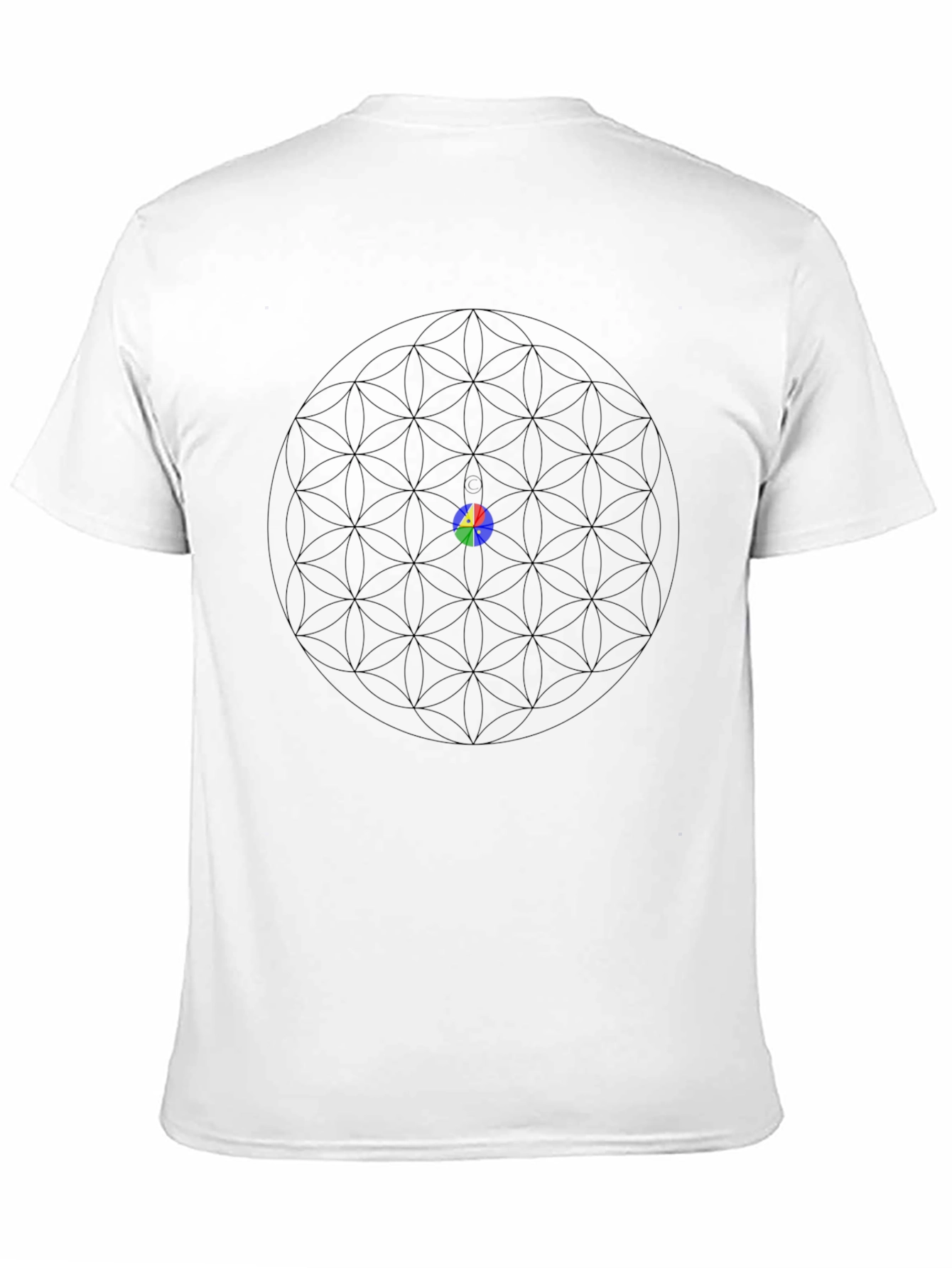 Geometric Flower of Life T-Shirt - Black