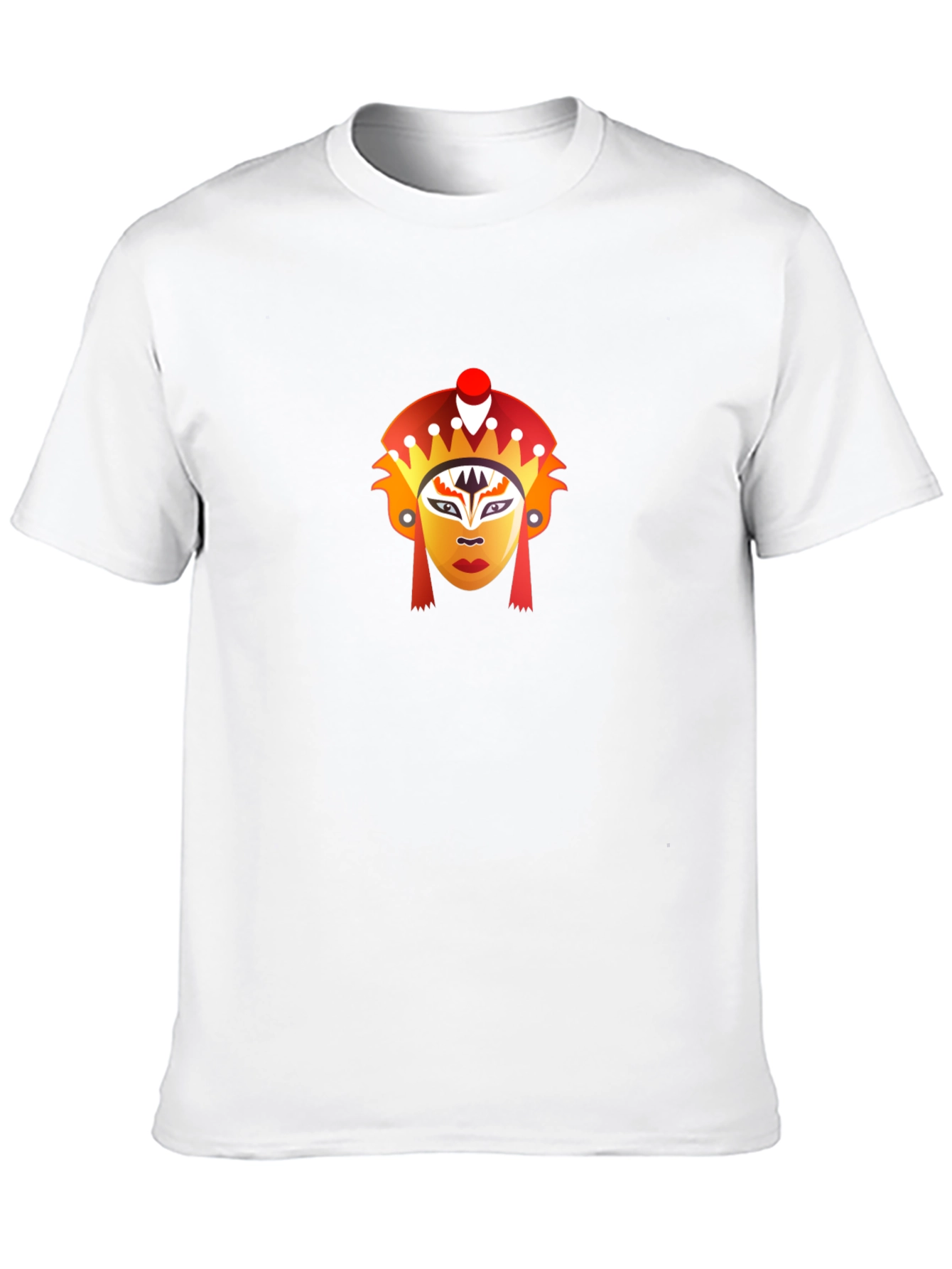 Black T-Shirt with Graphic Mask Design