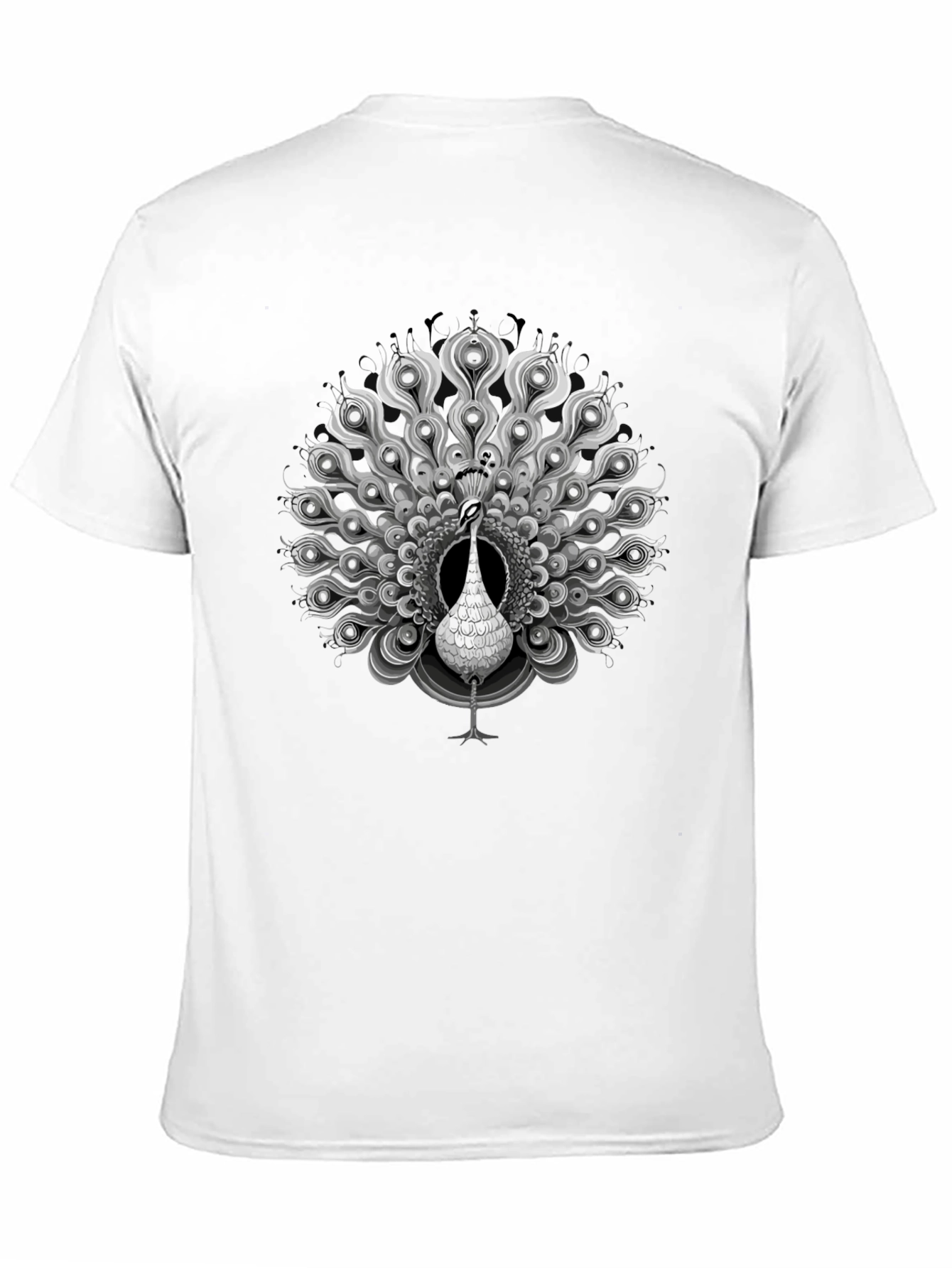 Black Peacock Graphic Tee - Elegant Mens Shirt