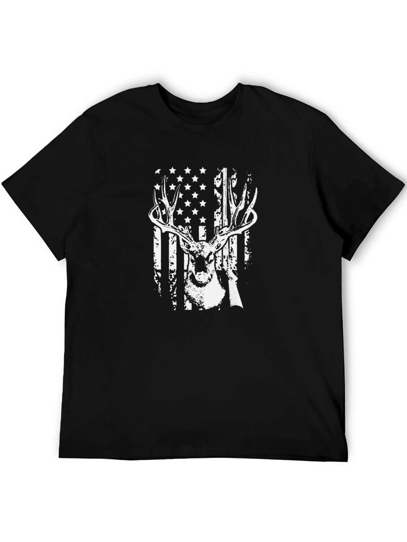 Deer Hunting American Flag Graphic Tee
