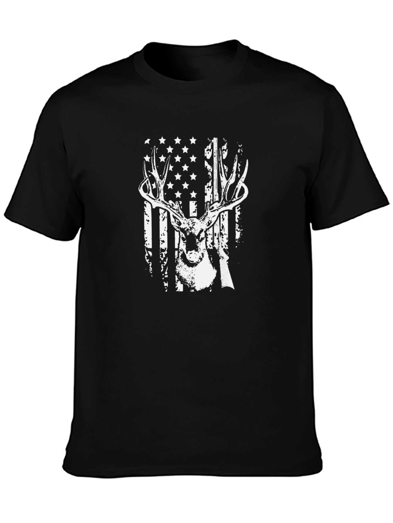 Deer Hunting American Flag Graphic Tee