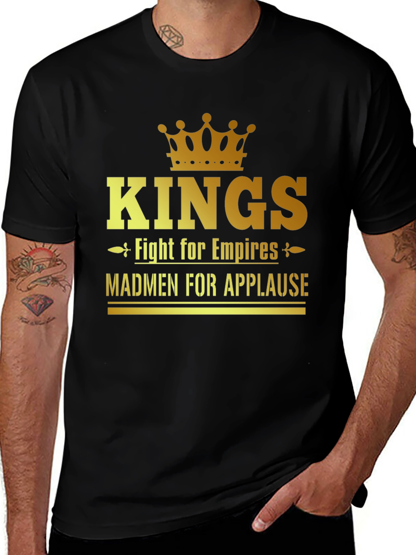 Kings Fight for Empires Mens Black T-Shirt