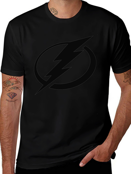 Black Lightning Bolt Graphic Tee - Modern Casual Style