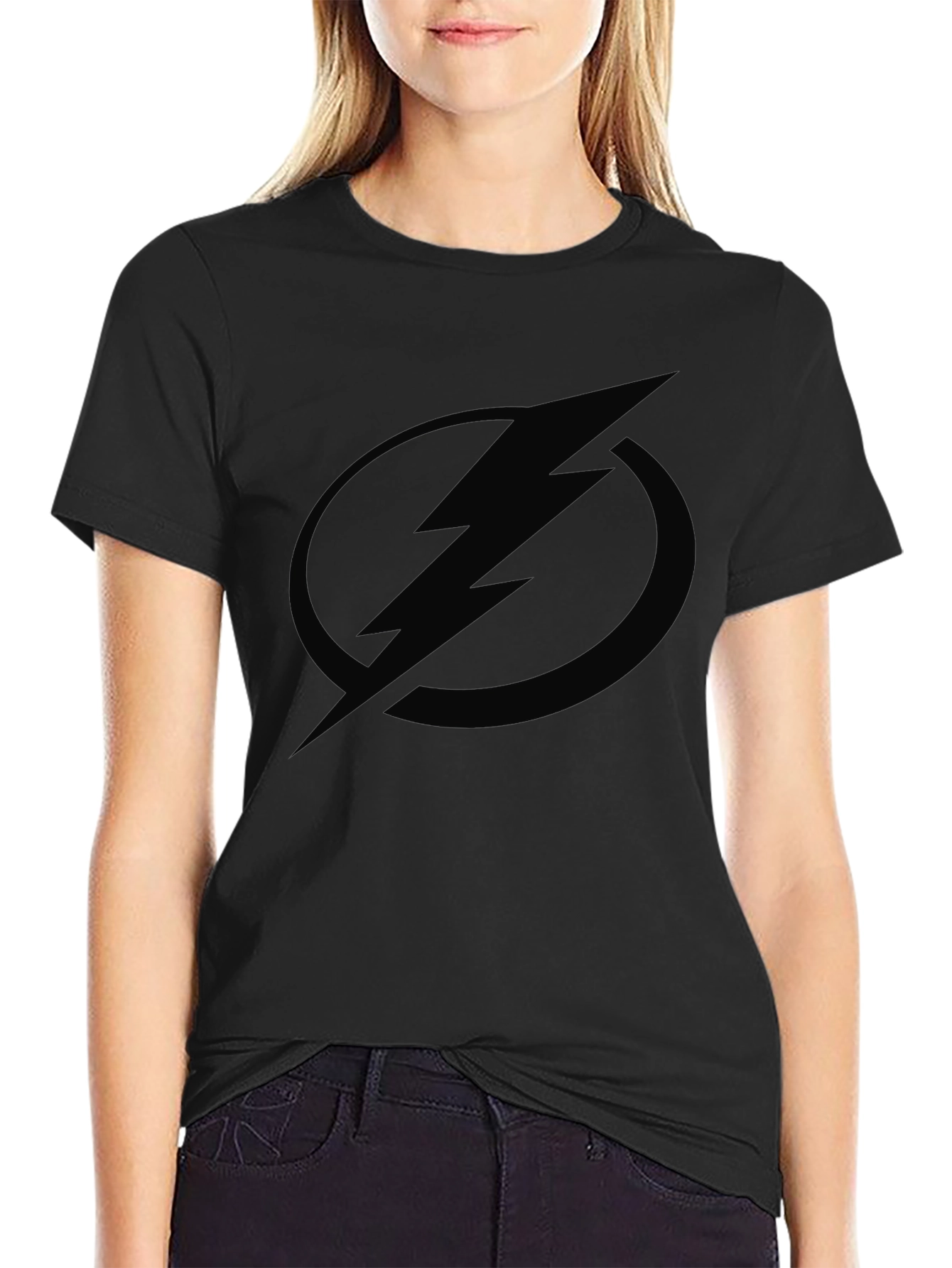 Black Lightning Bolt Graphic Tee - Modern Casual Style