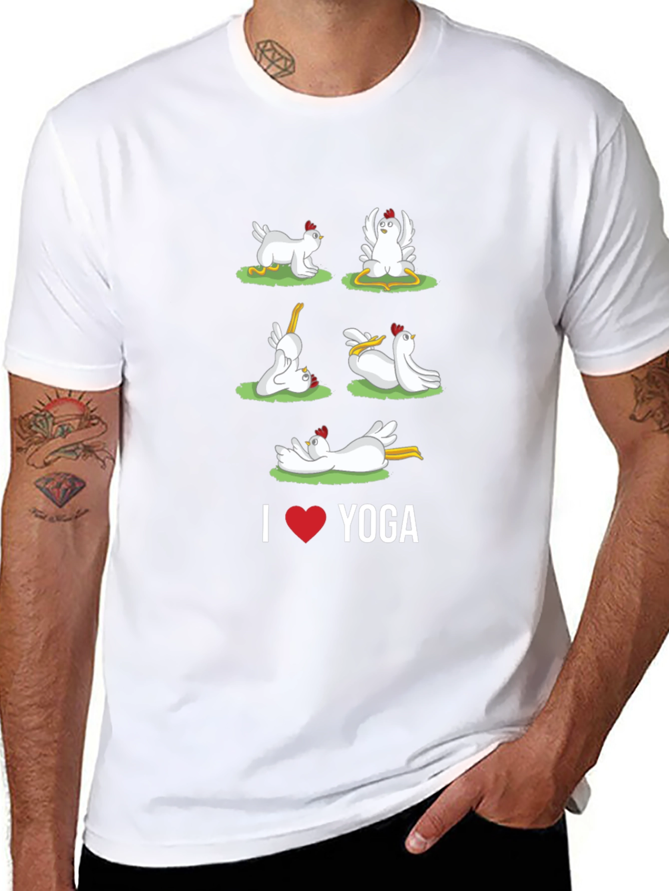 Chicken Yoga T-Shirt - Funny Animal Tee