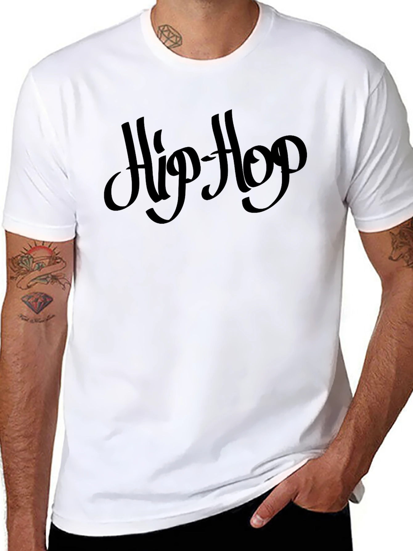 Hip Hop Graphic Tee - Mens Black T-Shirt