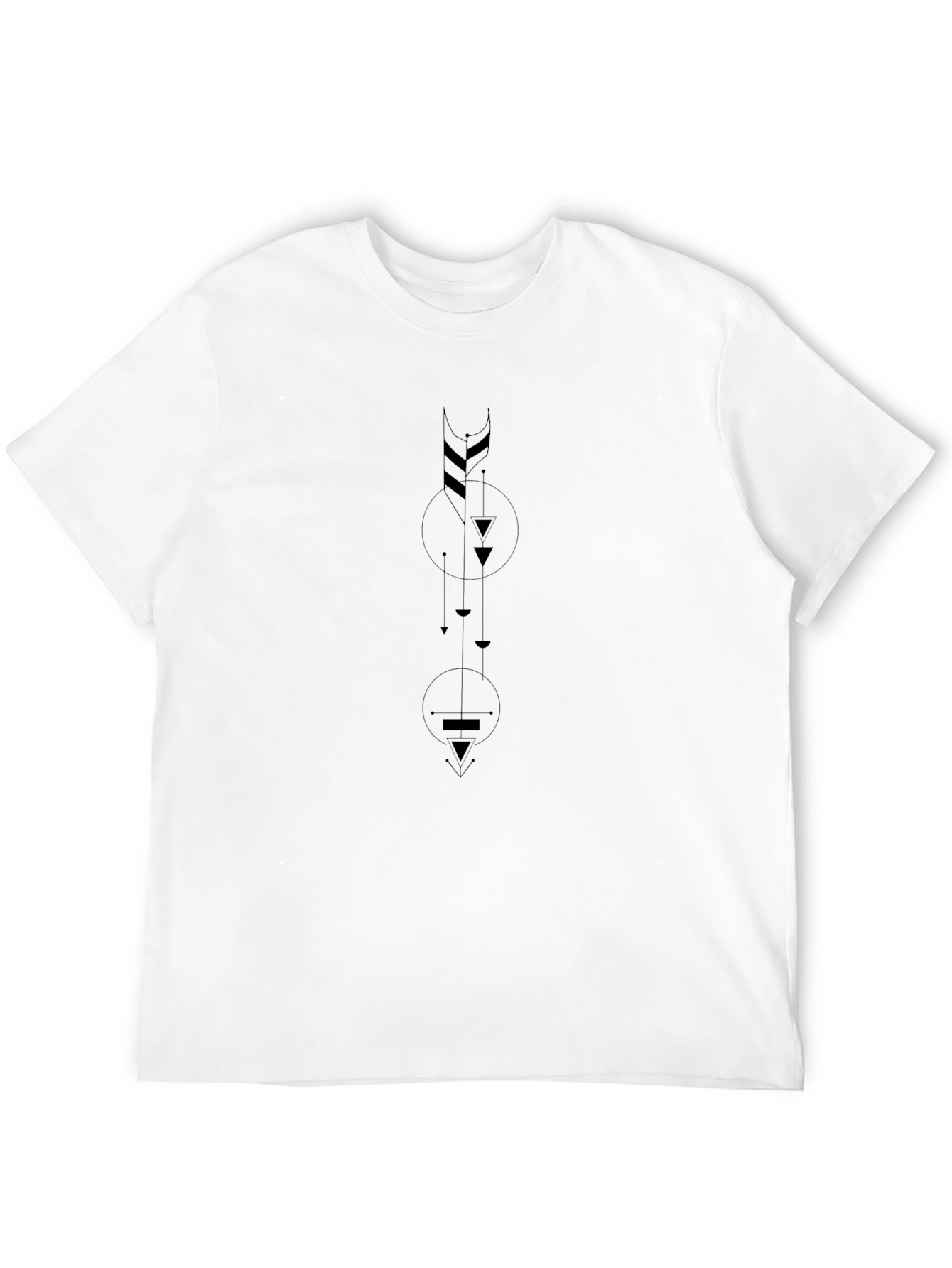 Geometric Arrow Graphic Tee - Modern Casual Style