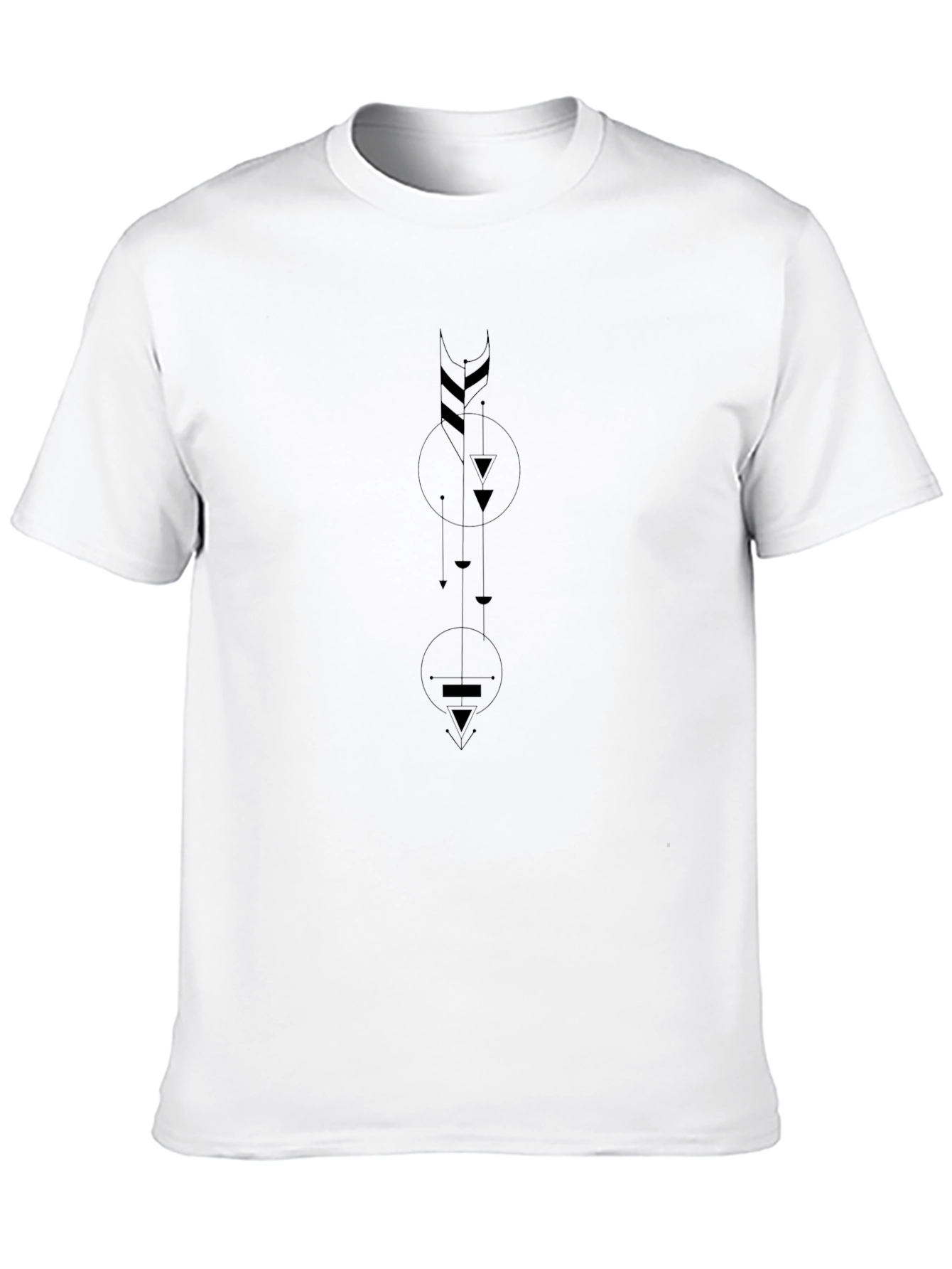 Geometric Arrow Graphic Tee - Modern Casual Style