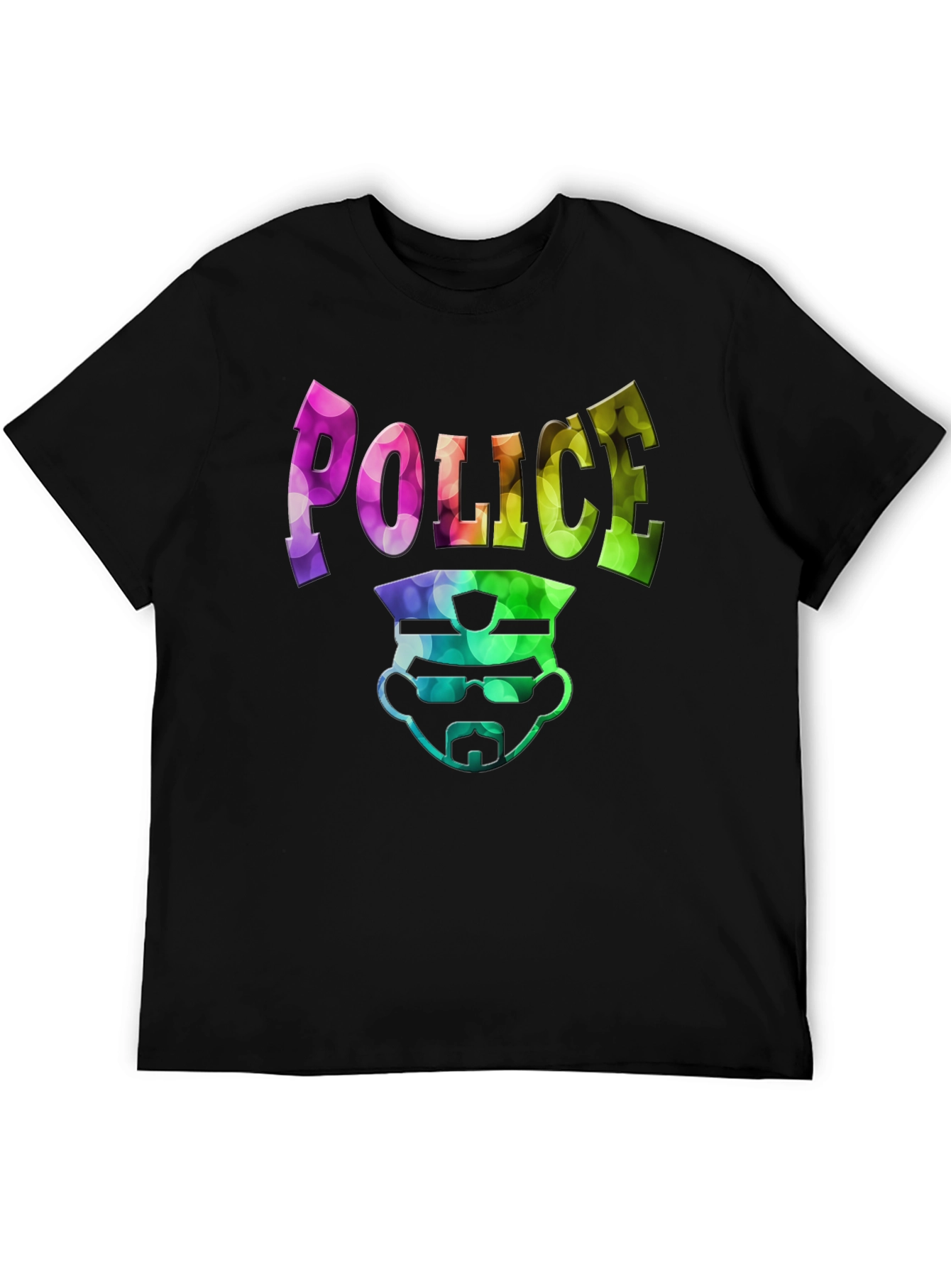 Police Design Mens Black Graphic T-Shirt