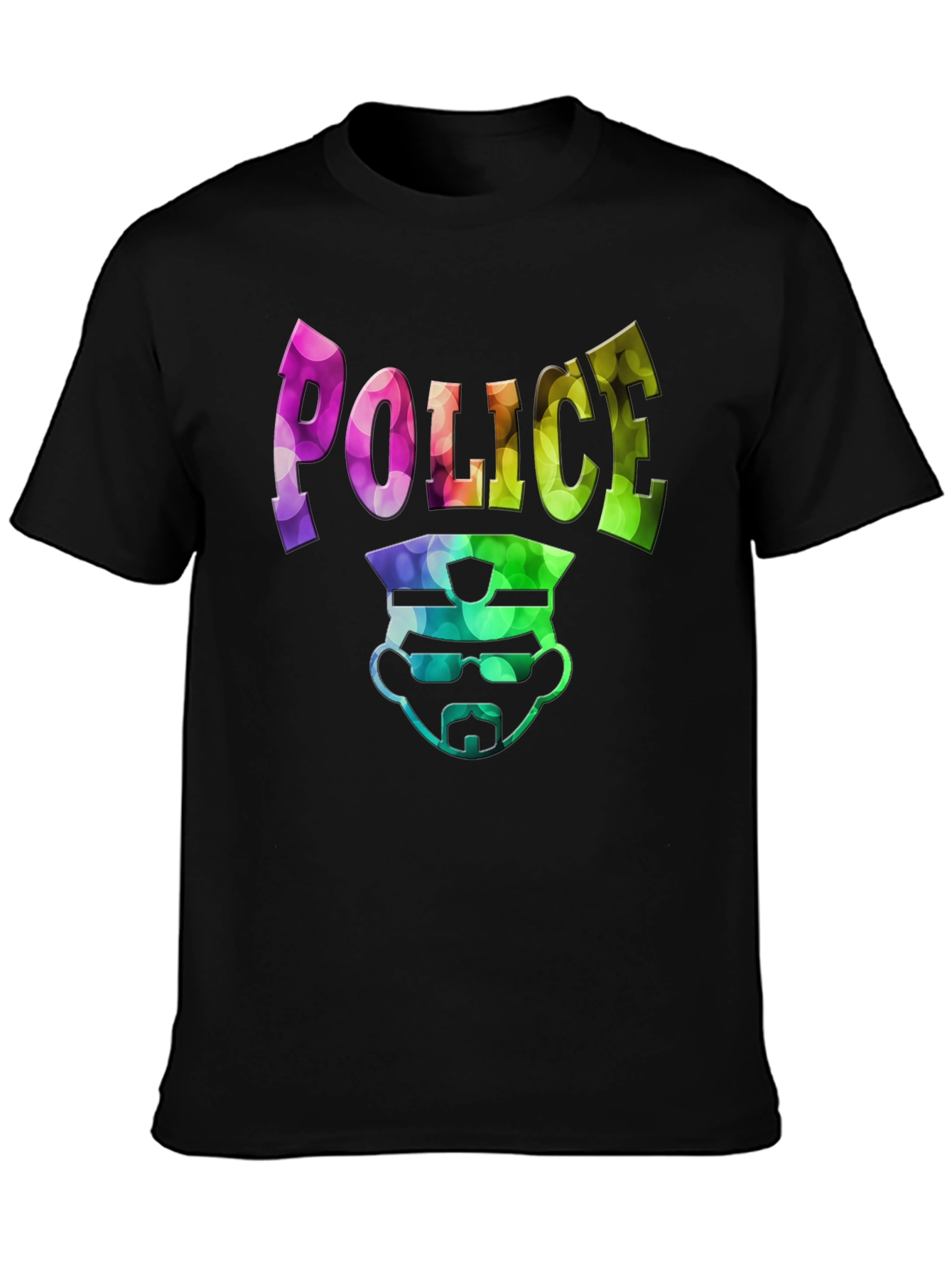 Police Design Mens Black Graphic T-Shirt