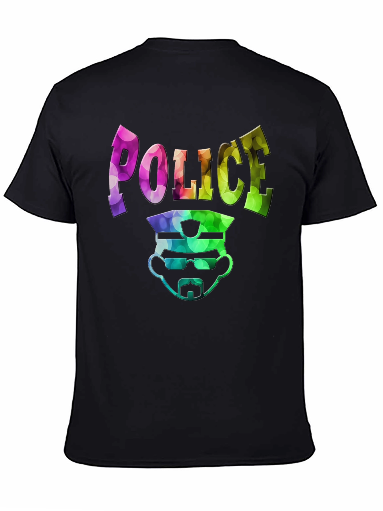 Police Design Mens Black Graphic T-Shirt