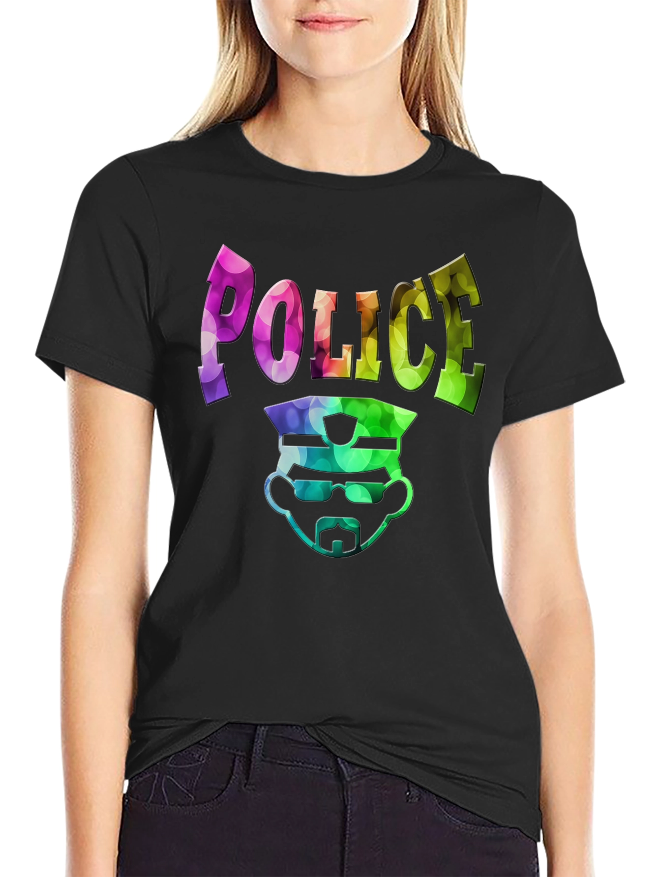 Police Design Mens Black Graphic T-Shirt