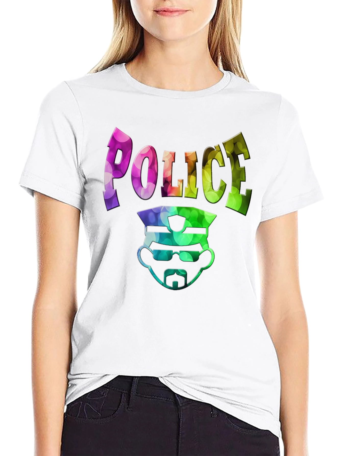 Police Design Mens Black Graphic T-Shirt
