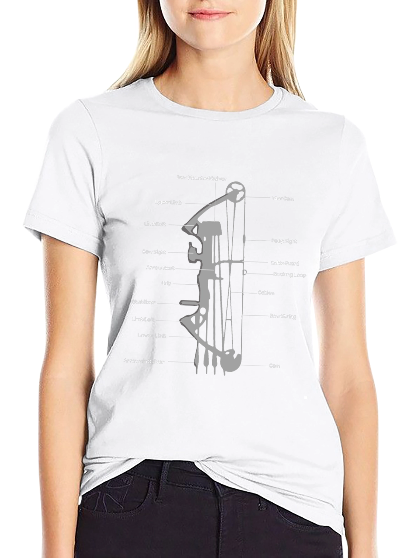 Archery Bow Diagram Black T-Shirt