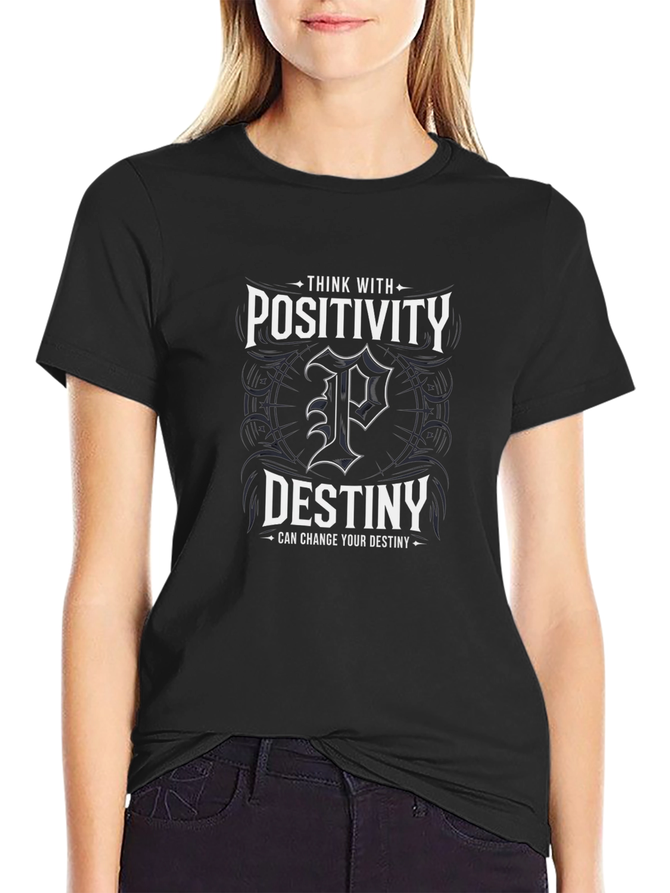 Positivity Destiny Graphic Print Mens T-Shirt
