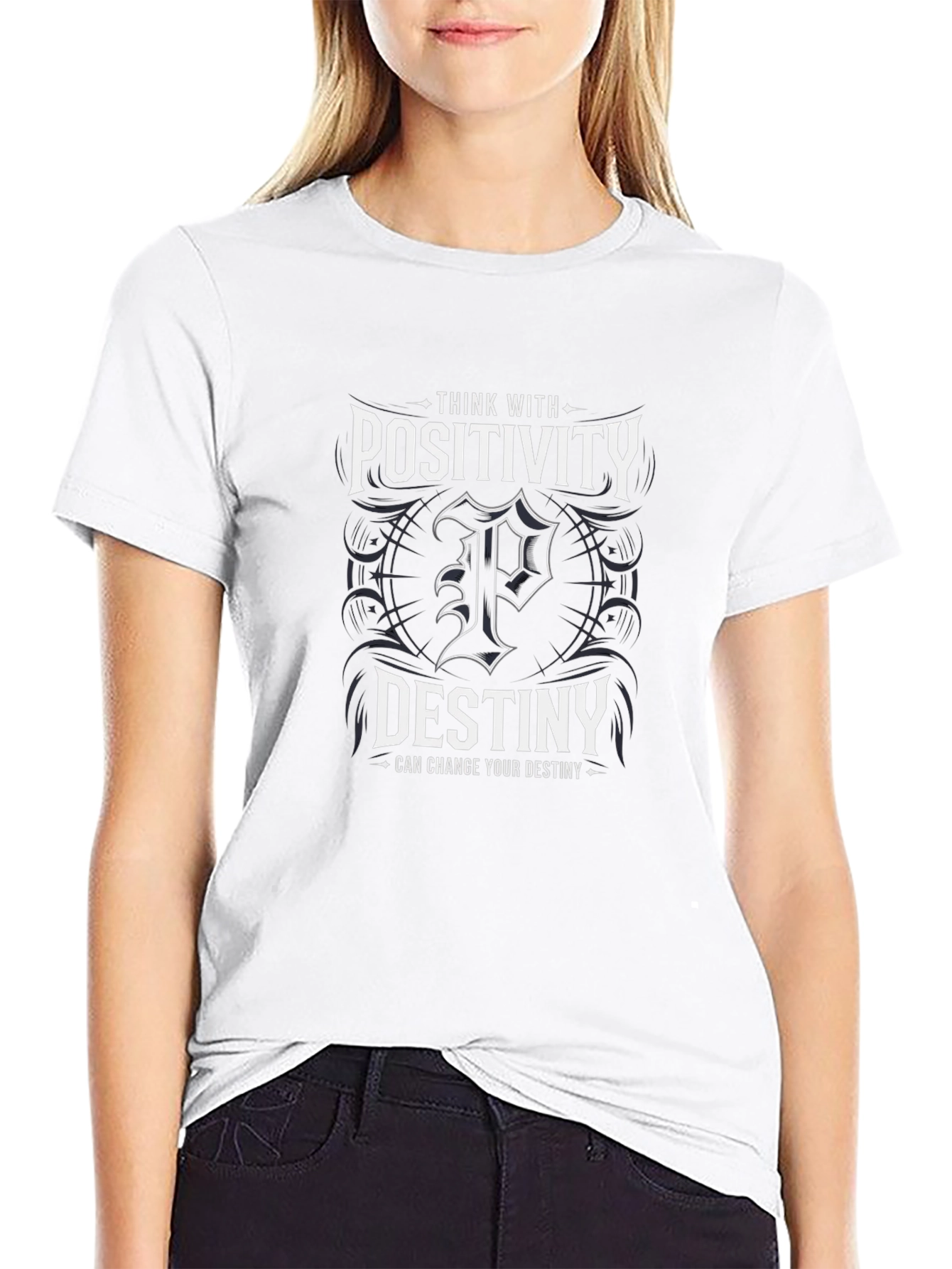 Positivity Destiny Graphic Print Mens T-Shirt