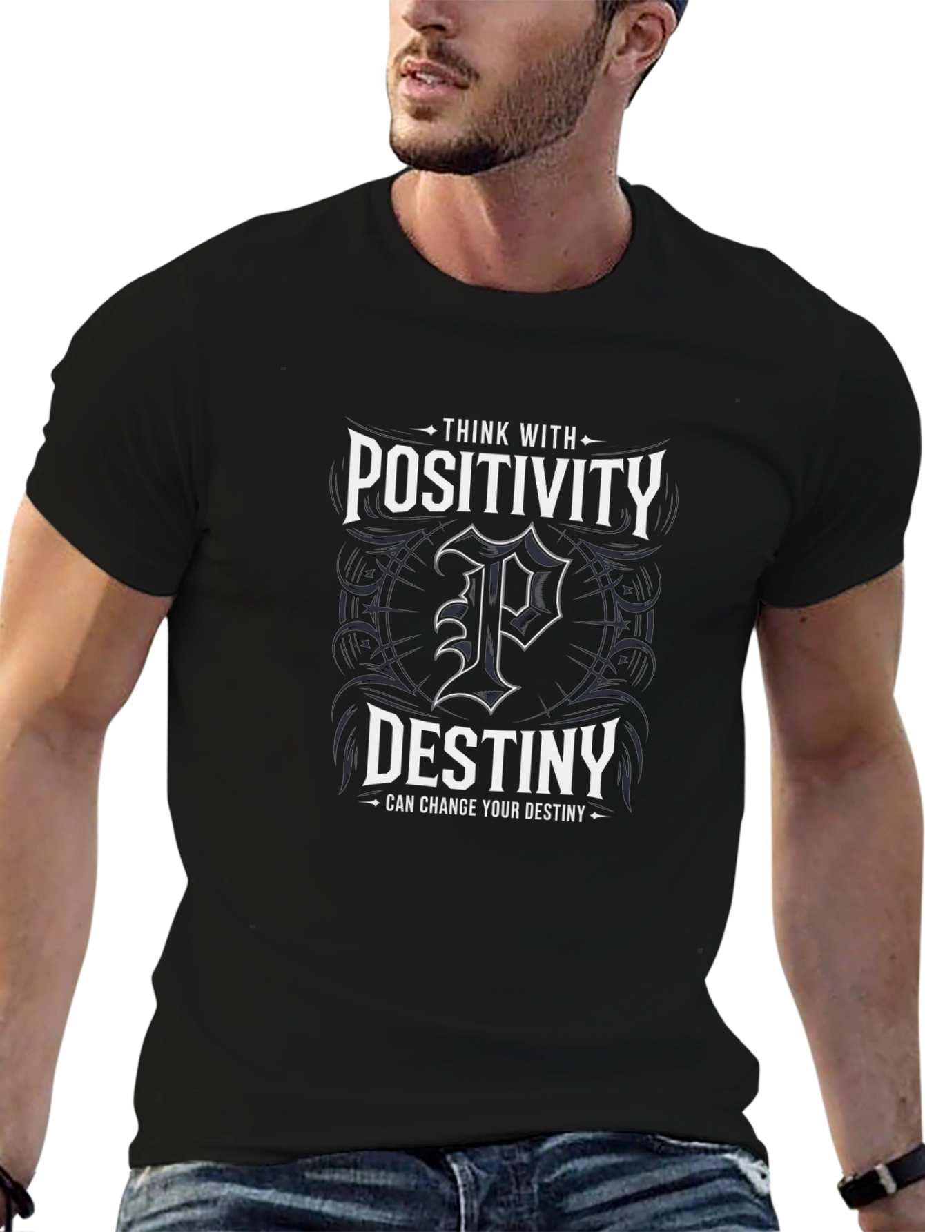 Positivity Destiny Graphic Print Mens T-Shirt