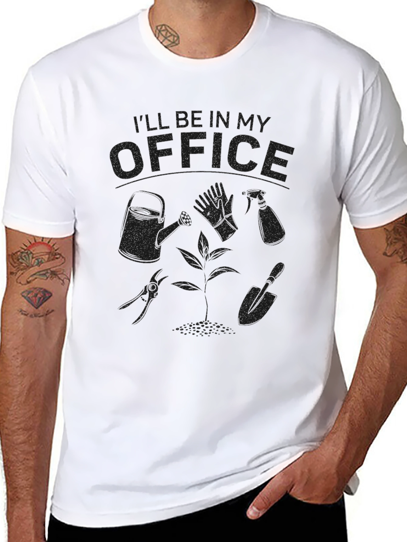 Gardeners Office Black T-Shirt - Gardening Gifts