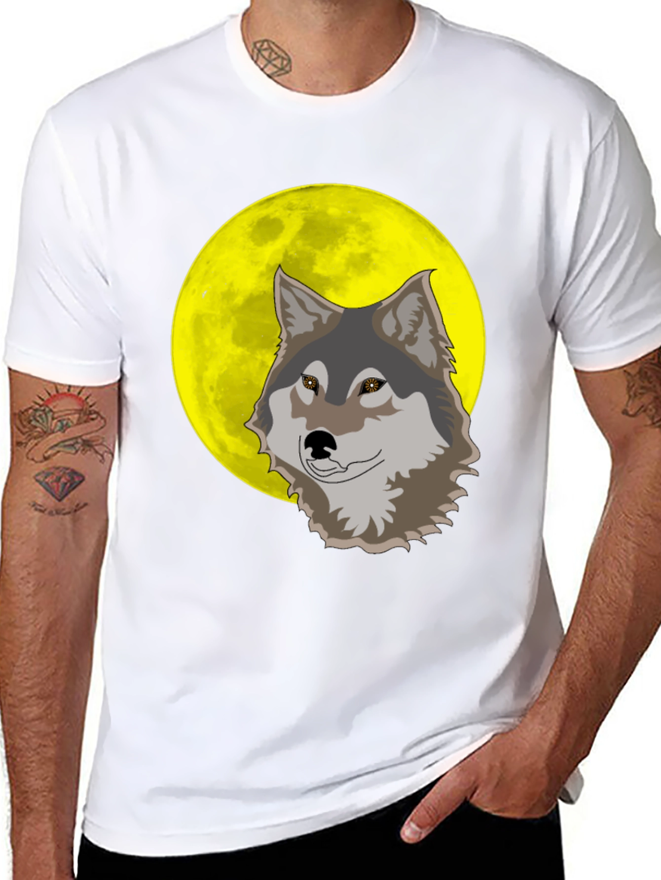 Wolf Moon Graphic T-Shirt - Mens Black Tee