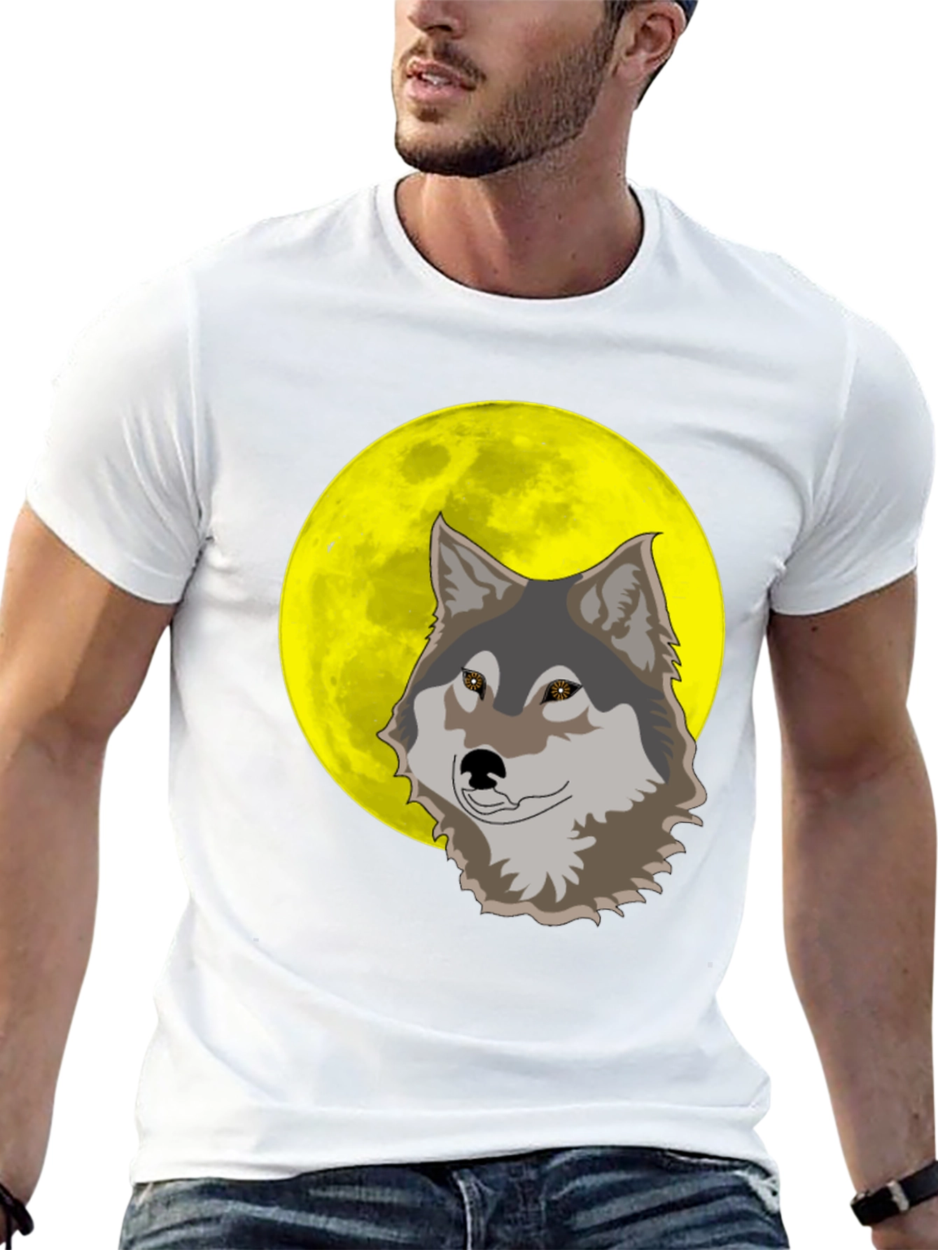 Wolf Moon Graphic T-Shirt - Mens Black Tee