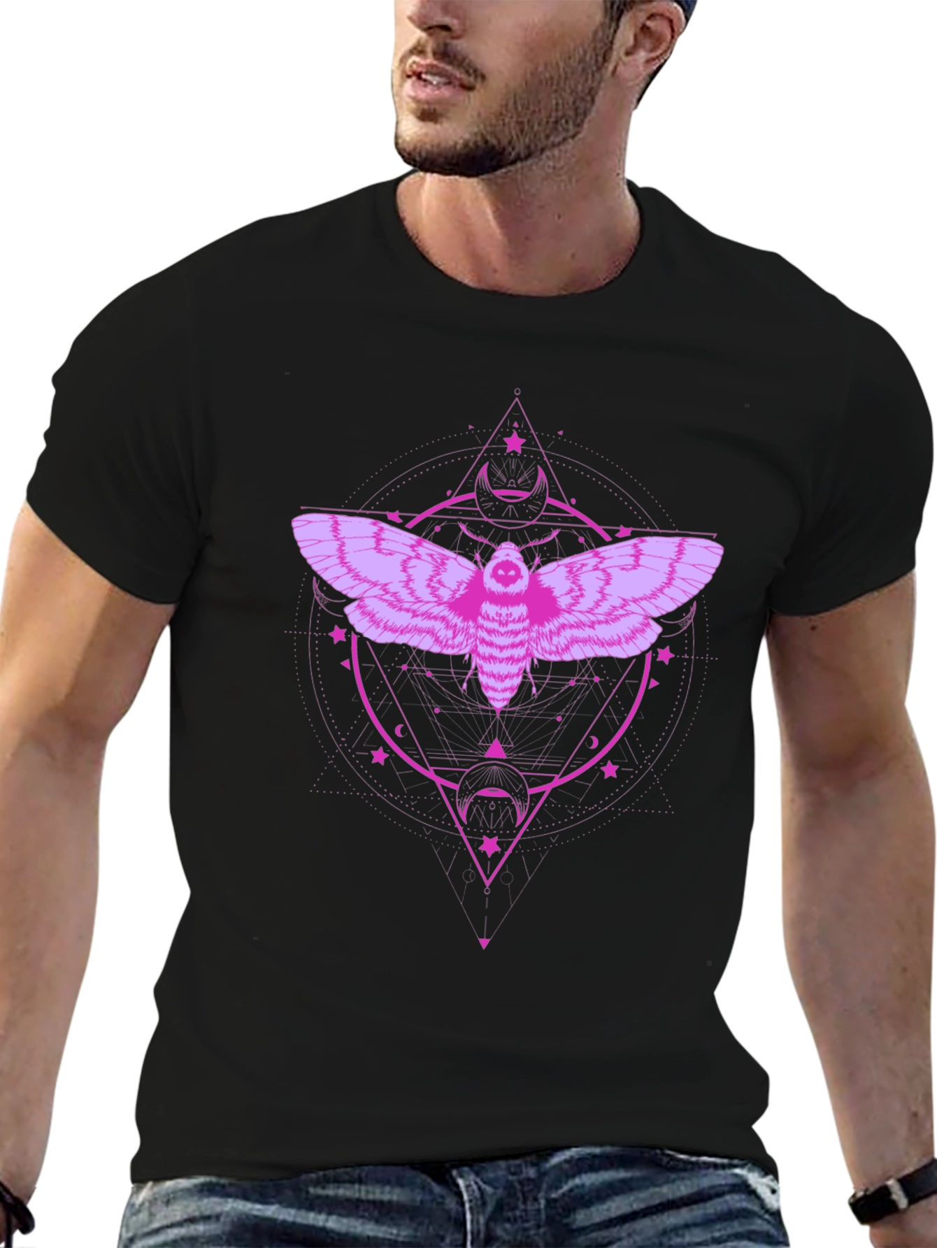 Moth Graphic Tee - Dark Mystical Design