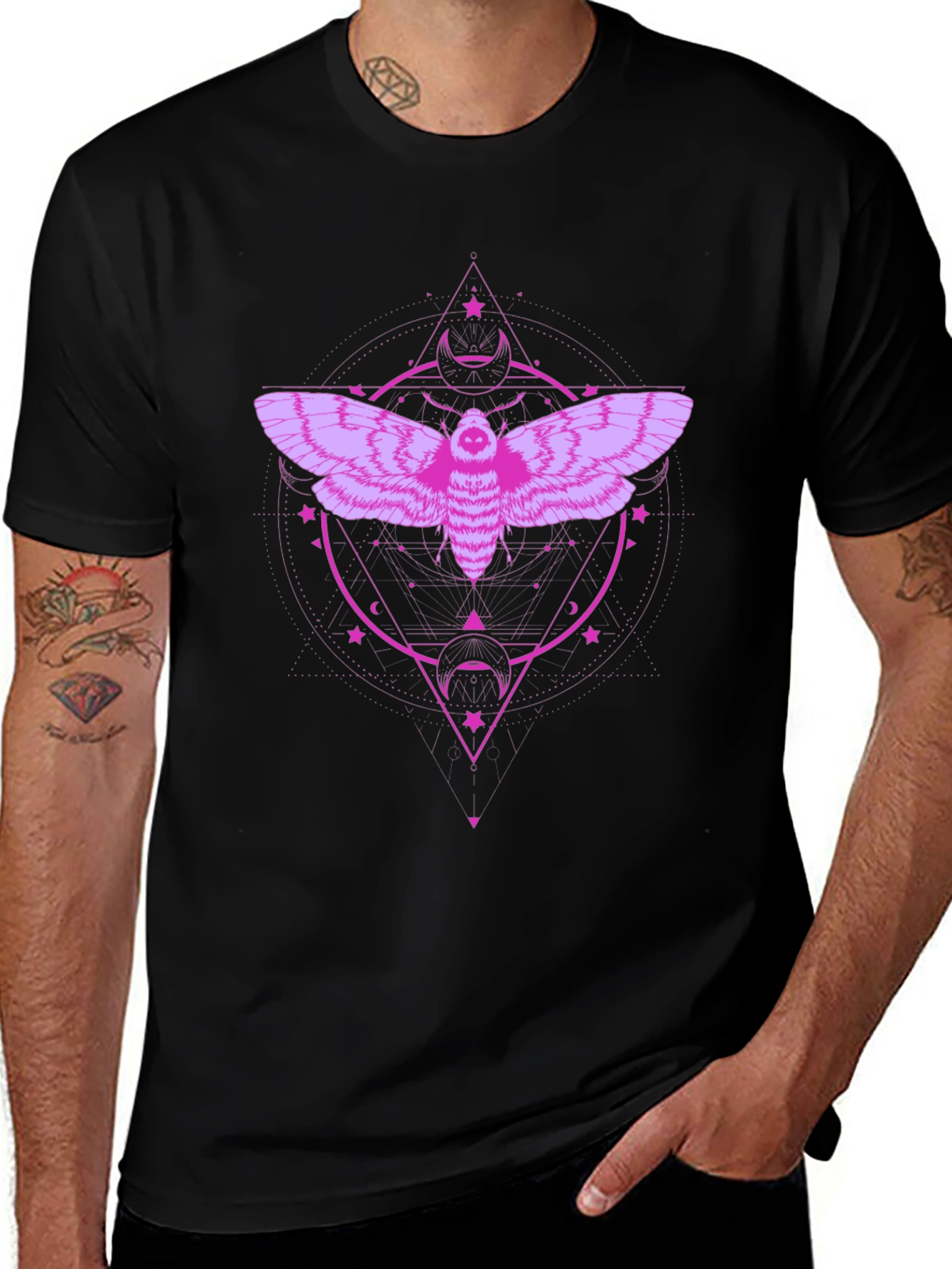 Moth Graphic Tee - Dark Mystical Design