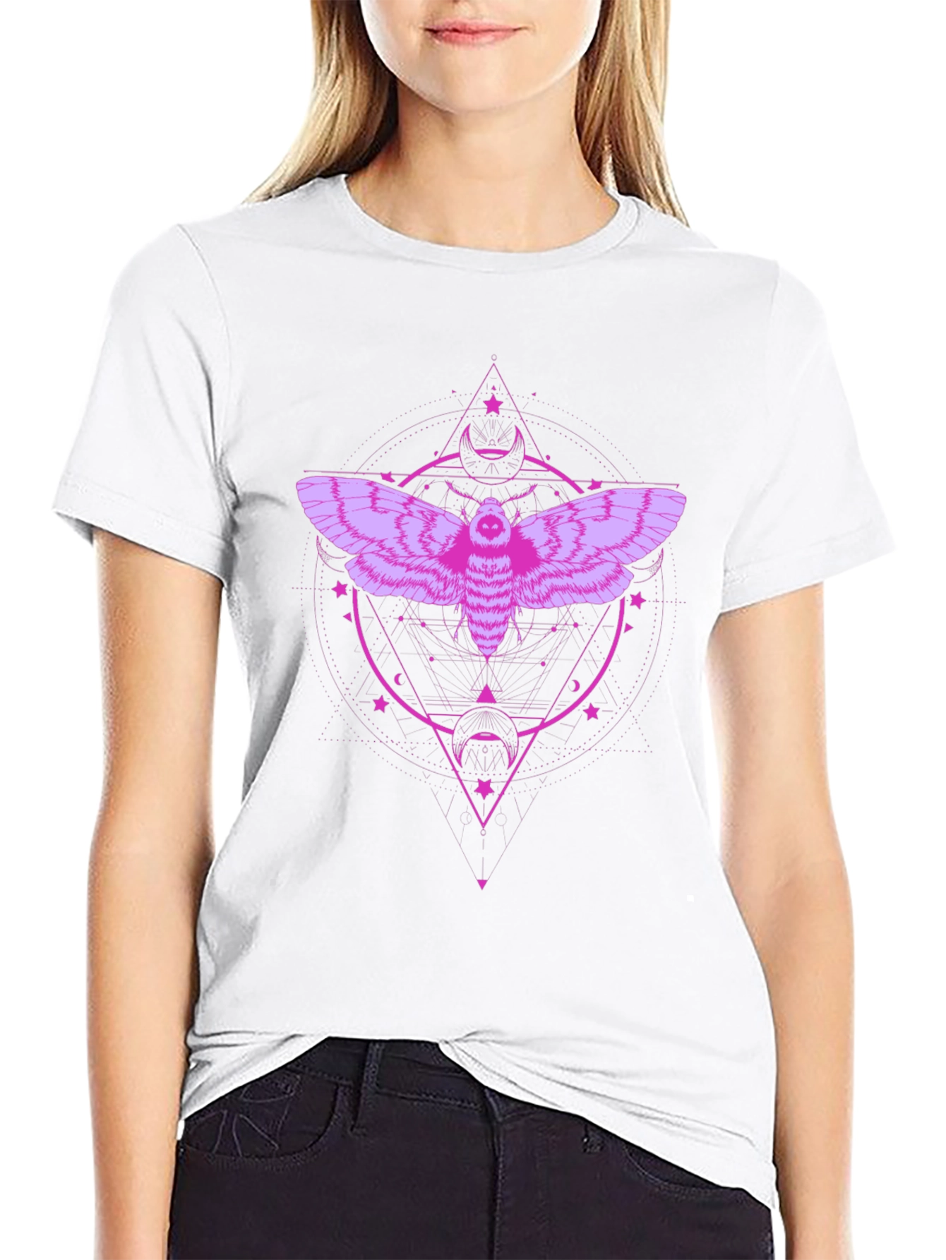 Moth Graphic Tee - Dark Mystical Design