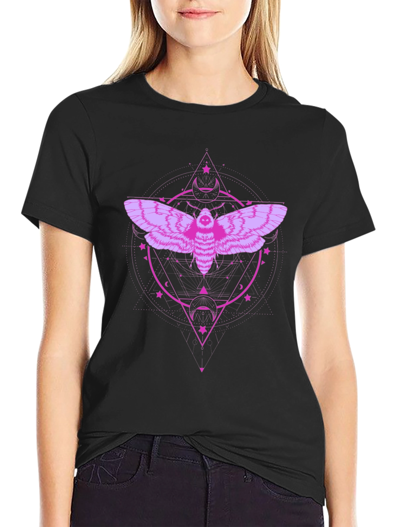 Moth Graphic Tee - Dark Mystical Design