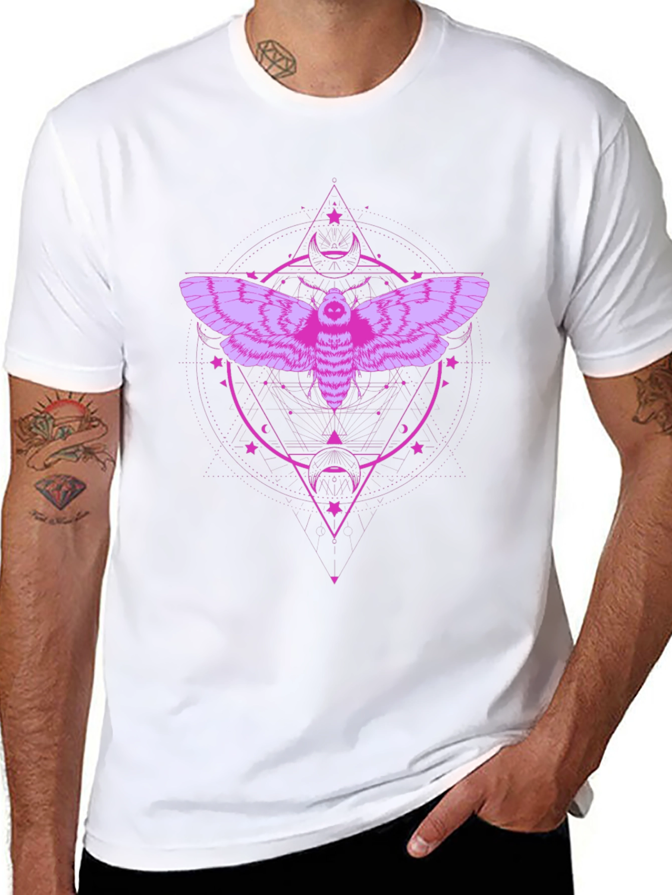 Moth Graphic Tee - Dark Mystical Design