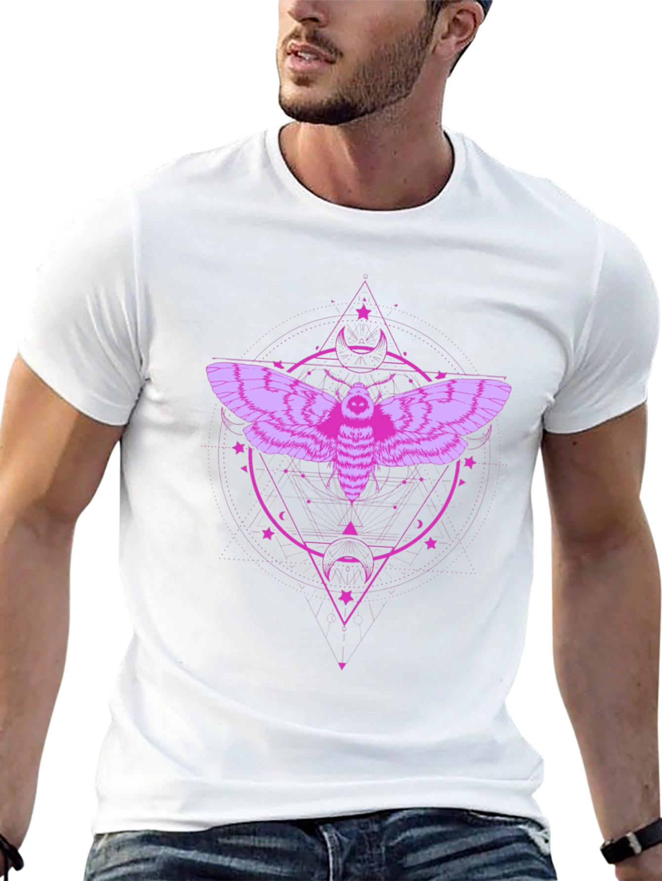 Moth Graphic Tee - Dark Mystical Design