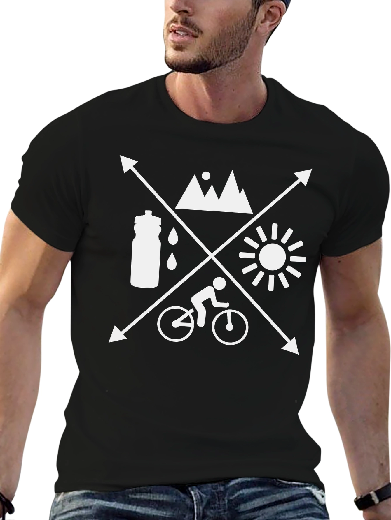 Mountain Biking Adventure T-Shirt - Black