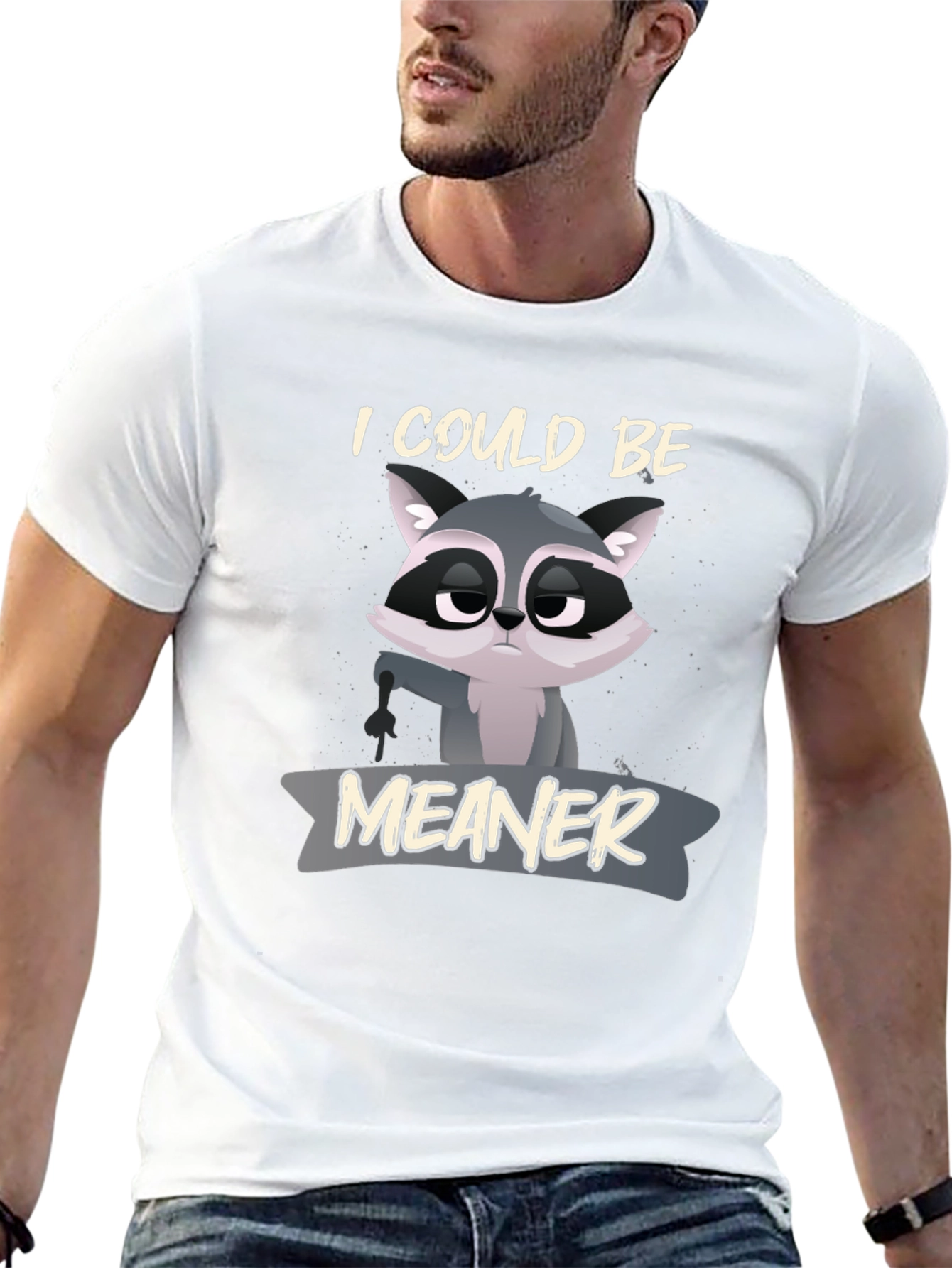Raccoon I Could Be Meaner Graphic Tee