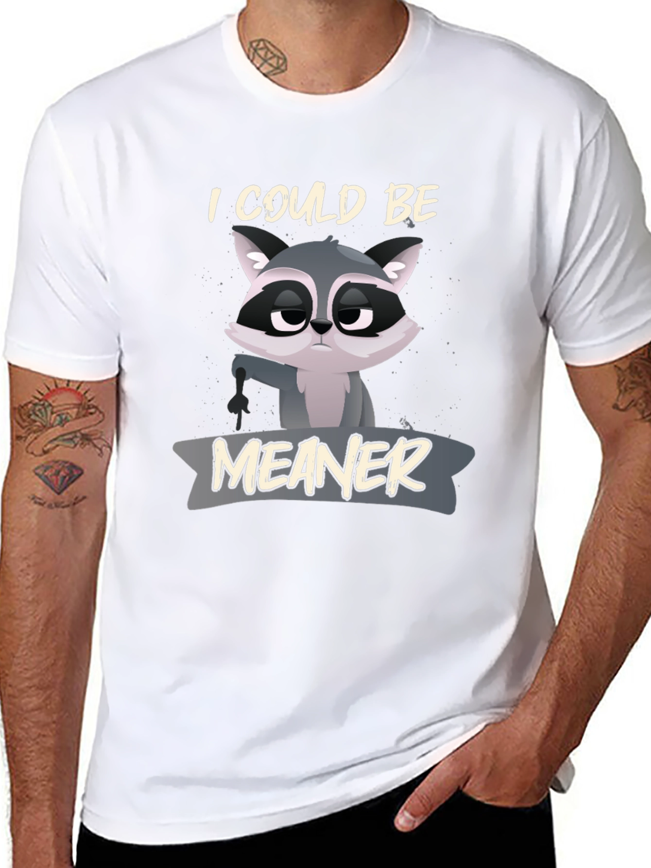 Raccoon I Could Be Meaner Graphic Tee