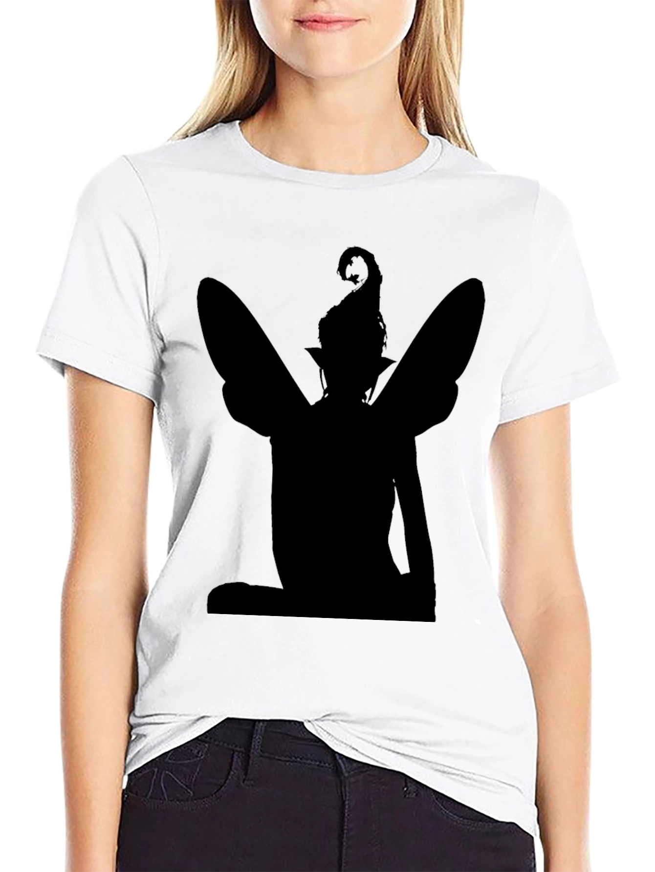 Fairy Silhouette Graphic Tee - Black