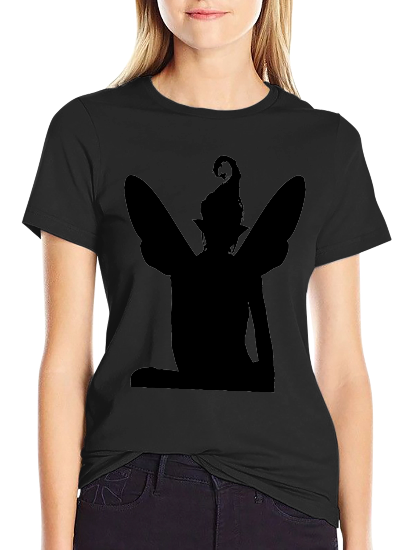 Fairy Silhouette Graphic Tee - Black